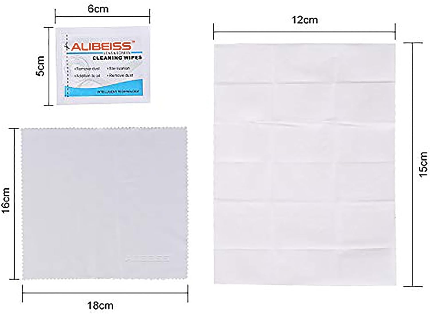 Pre-Moistened Lens Wipes ALIBEISS Screen Wipes for Glasses, Camera, Ipad, Tablets, Smartphone, Screens and Other Delicate Surfaces,Pack of 100 image number 3