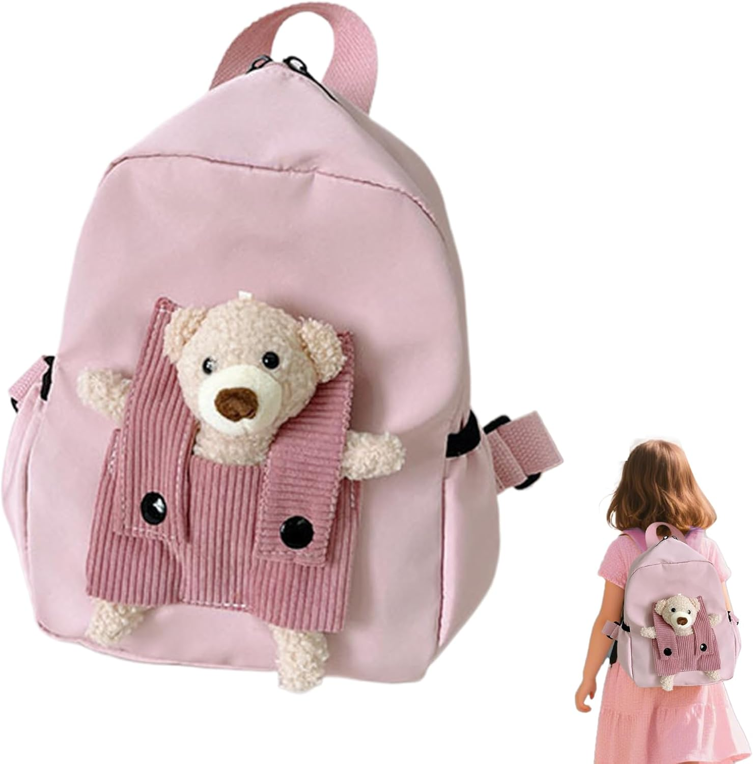 Bear Backpack | Kindergarten Backpack,3D Bear Design Spacious Interior Knapsack for Students Preschool Girls Boys Daily Commute Trips Camping