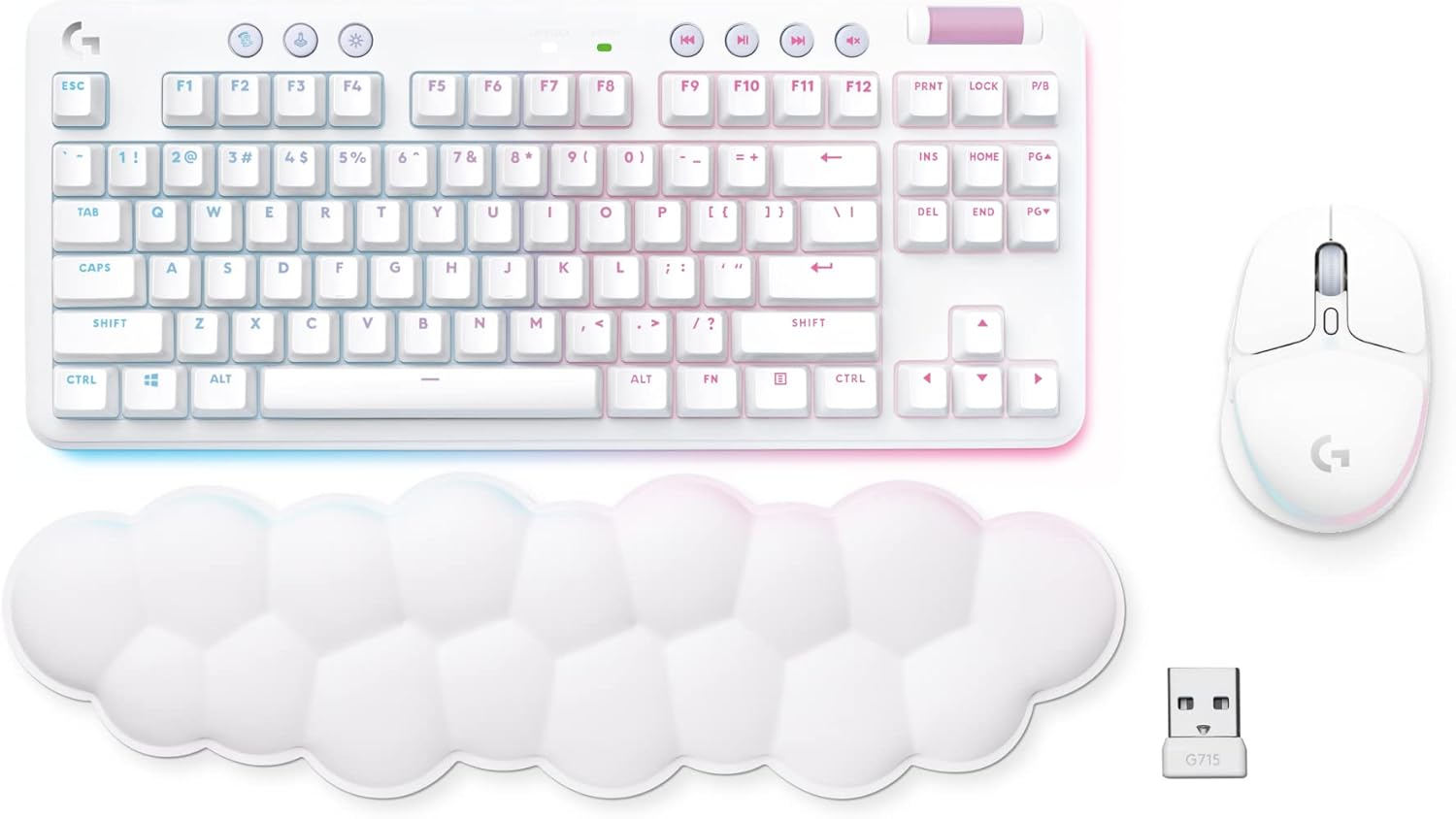 Logitech G Wireless Gaming Combo, G715 Keyboard and G705 Mouse, Customisable LIGHTSYNC RGB Lighting, Lightspeed Wireless, Bluetooth, Lightweight, Pc/Mac/Laptop image number 6