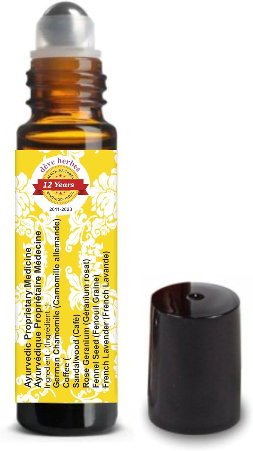 Deve Herbes under Eye Serum - for Dark Circles & Puffy Eyes. Blend of German Chamomile, Coffee, Sandalwood, Rose Geranium, French Lavender & Fennel Seed Essential Oils 10Ml (0.33Oz) image number 5