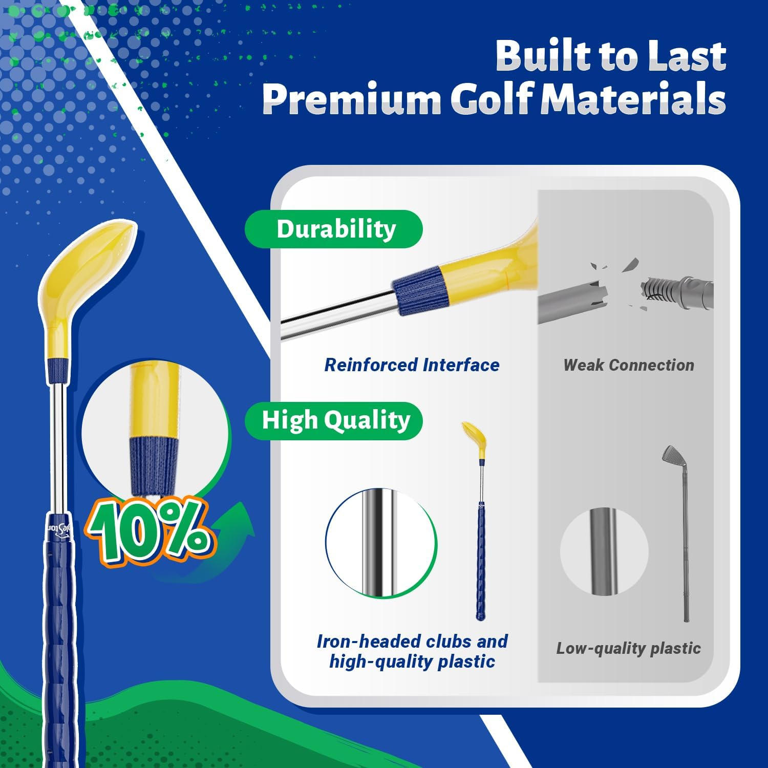 Eagle Stone Kids Golf Toys Set Outdoor Lawn Sport Toy with 15Pcs Training Golf Balls & Clubs Equipment, Indoor Exercise Game, Portable outside Yard Active Gifts for 3 4 5 6 7 8 Year Olds Boys Girls image number 1