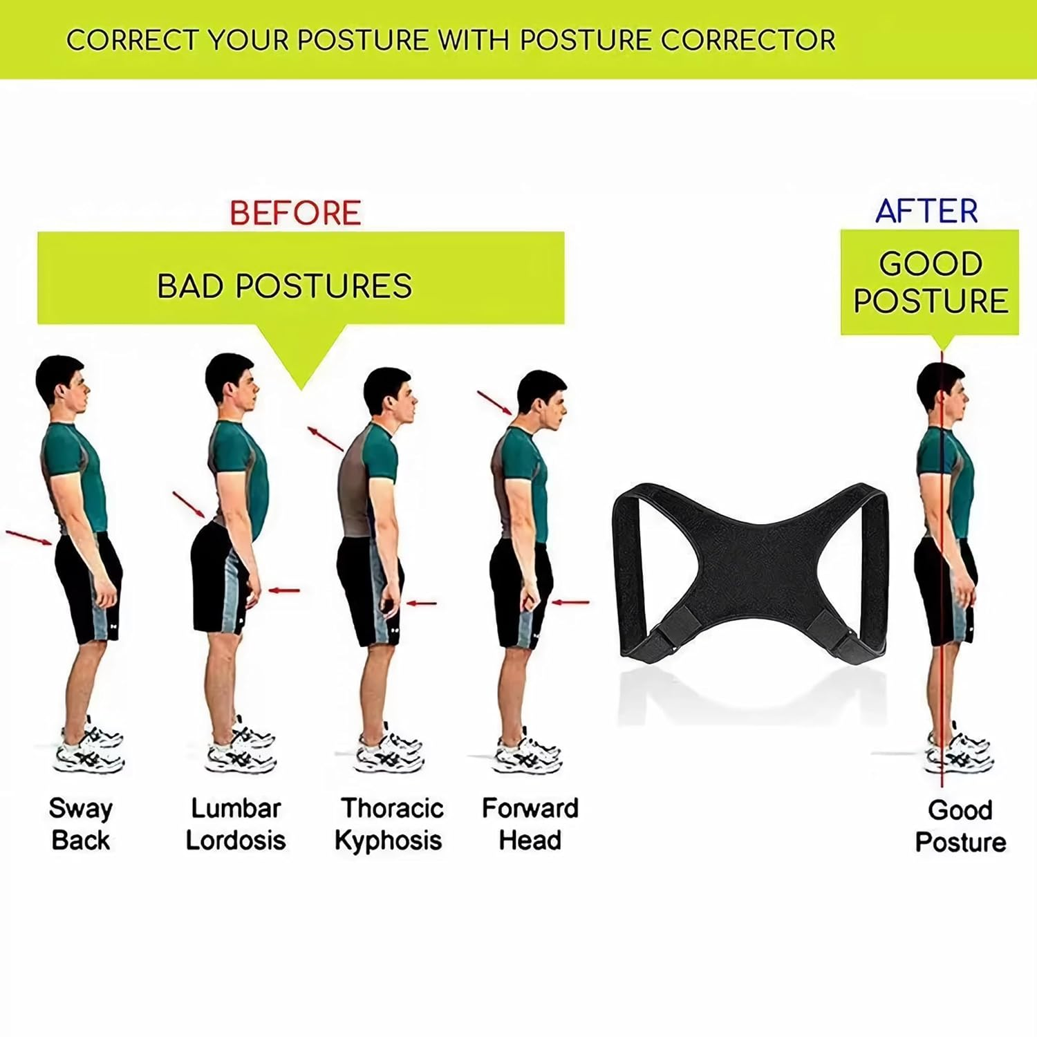 Posture Correctors for Men and Women, Adjustable Breathable Back Correctors for Improving Posture and Relieving Pain in the Neck and Shoulders image number 4