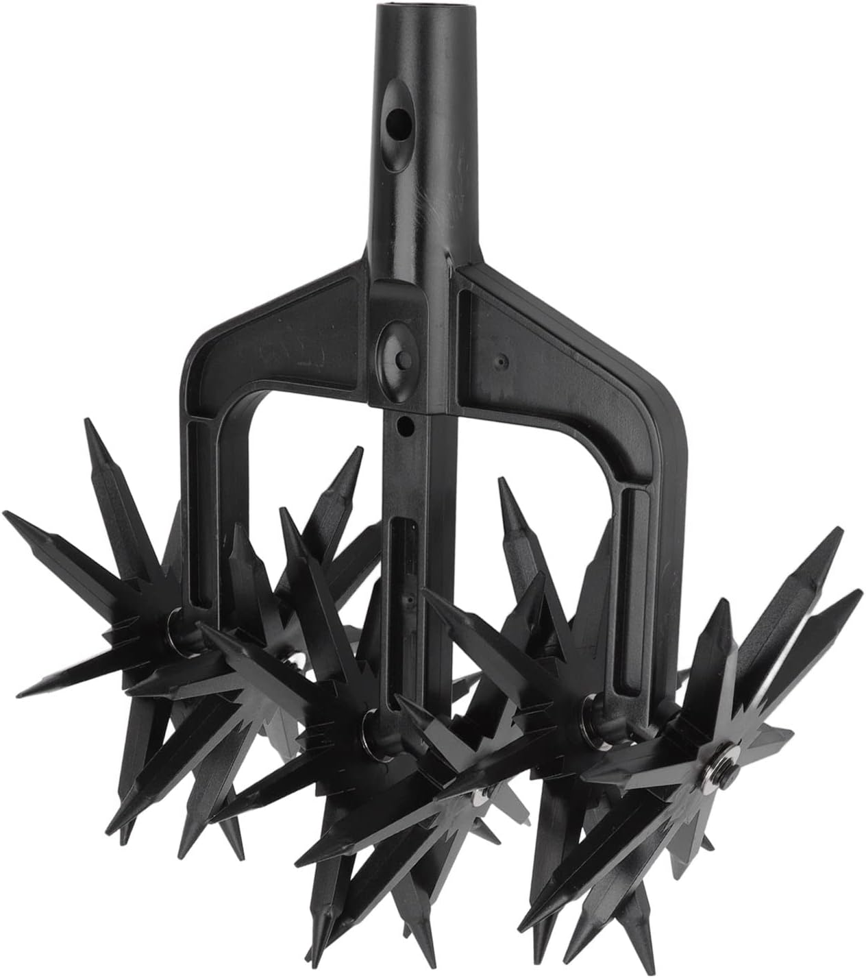 Garden Rotary Cultivator, Garden Soil Scarifier Tool, Garden Rake Tiller Gardening Hand Tool Garden Cultivator for Reseeding Grass Soil Mixing, Loosening Soil, Gathering Leaf image number 6