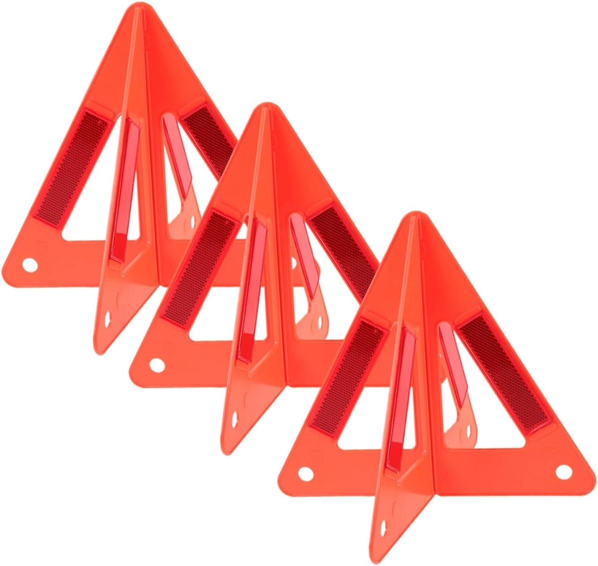 Happyyami 3Pcs Reflective Emergency Safety Triangles Vehicle Warning Triangles Foldable Roadside High Visibility Safety Signs for Car Breakdown and Highway Use image number 3
