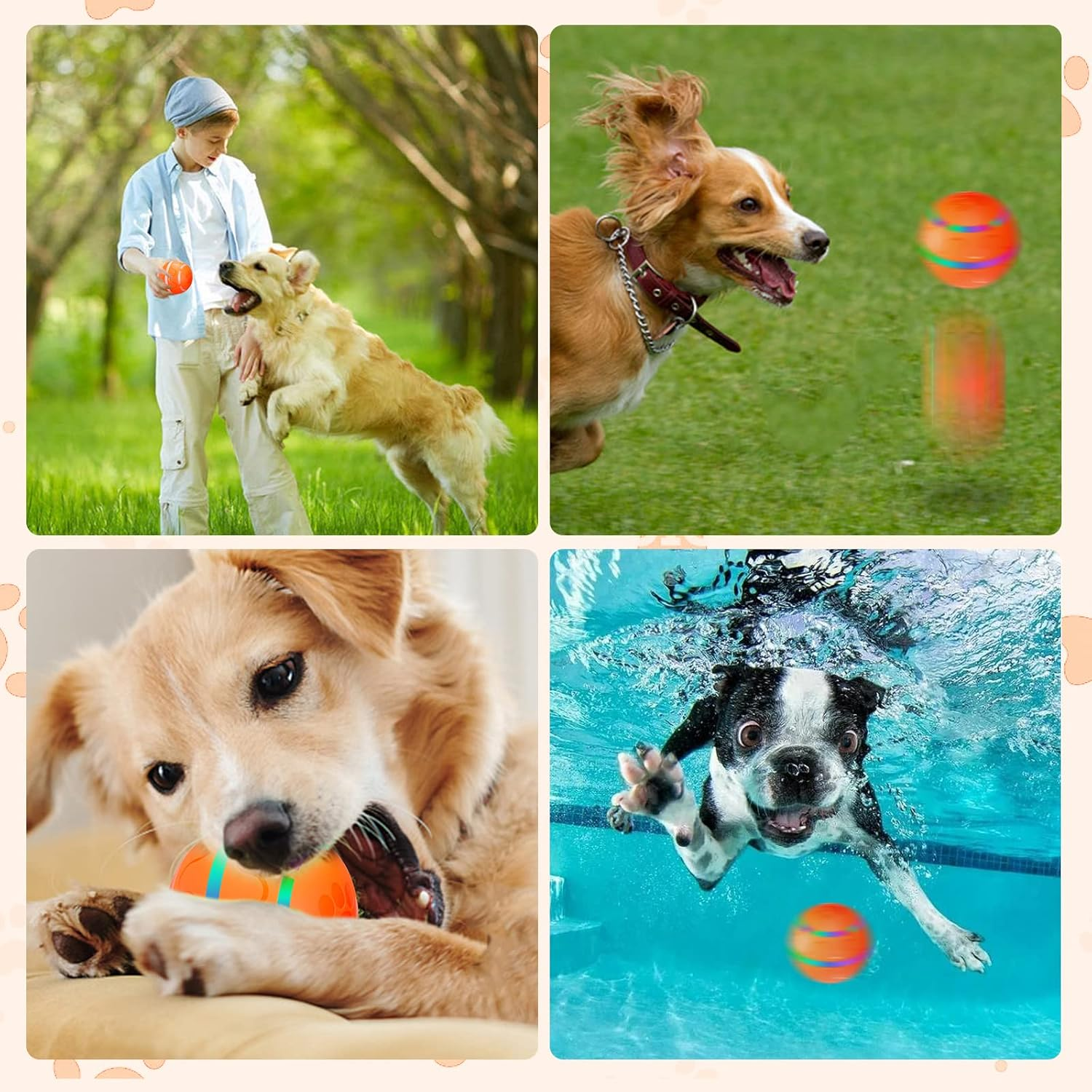 Belobill Interactive Dog Ball Toys, Wicked Ball, Durable Motion Activated Automatic Rolling Ball Toys, Jumping Activation Ball for Puppy/Small/Medium Dogs, USB Rechargeable image number 6