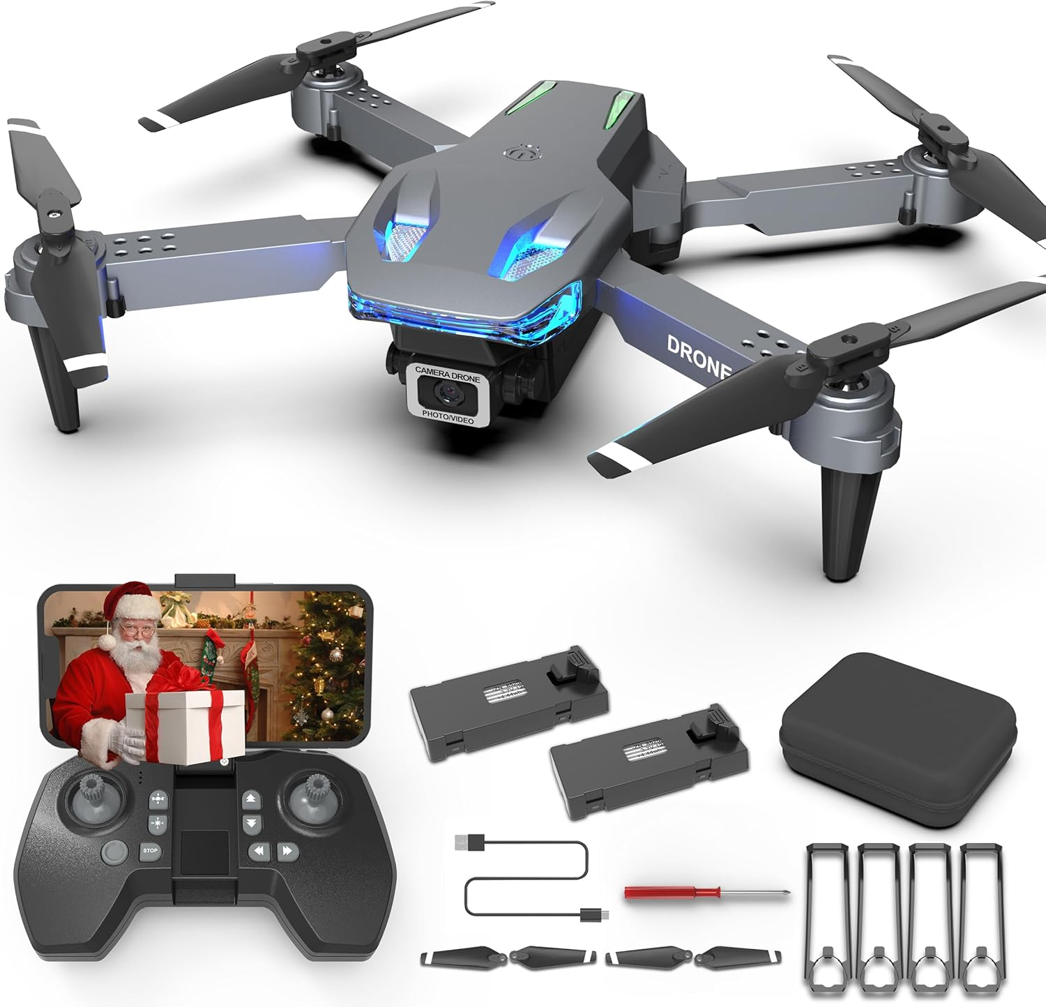 Drone with 4K Camera for Kids/Adults/Beginners | Wipkviey T28 Foldable RC Quadcopter Toys, Birthday Present for Boys Girls with 26-30 Mins Flight (W/2 Modular Batteries and Carrying Case) image number 3