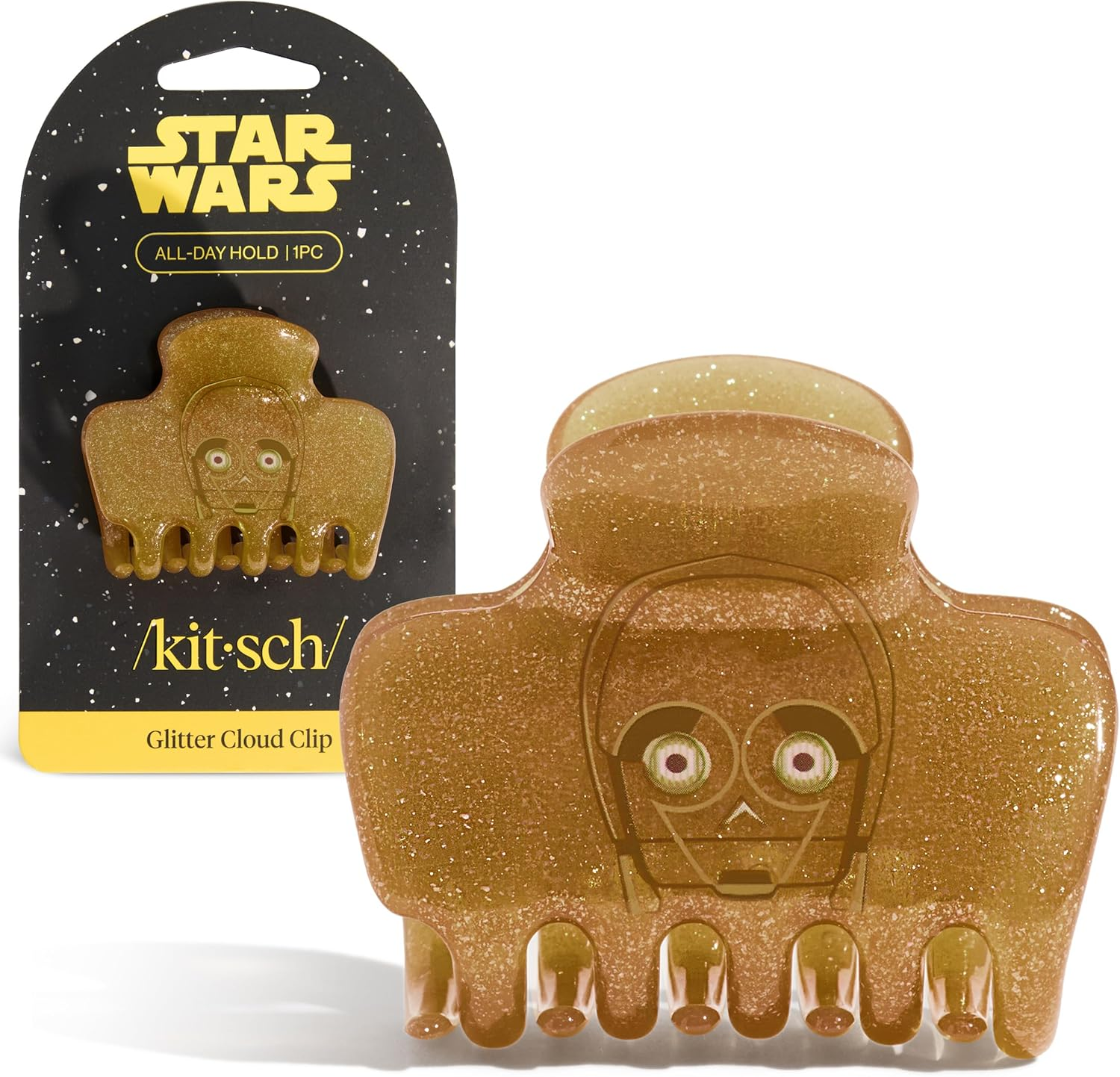 Mickey/Minnie X Kitsch Recycled Plastic Rhinestone Puffy Claw Clips, Hair Clips for Women Girls, Hair Claw Clips for Thick Hair, Claw Hair Clips for Thin Hair, Hair Accessories for Women, 1Pc (Black)