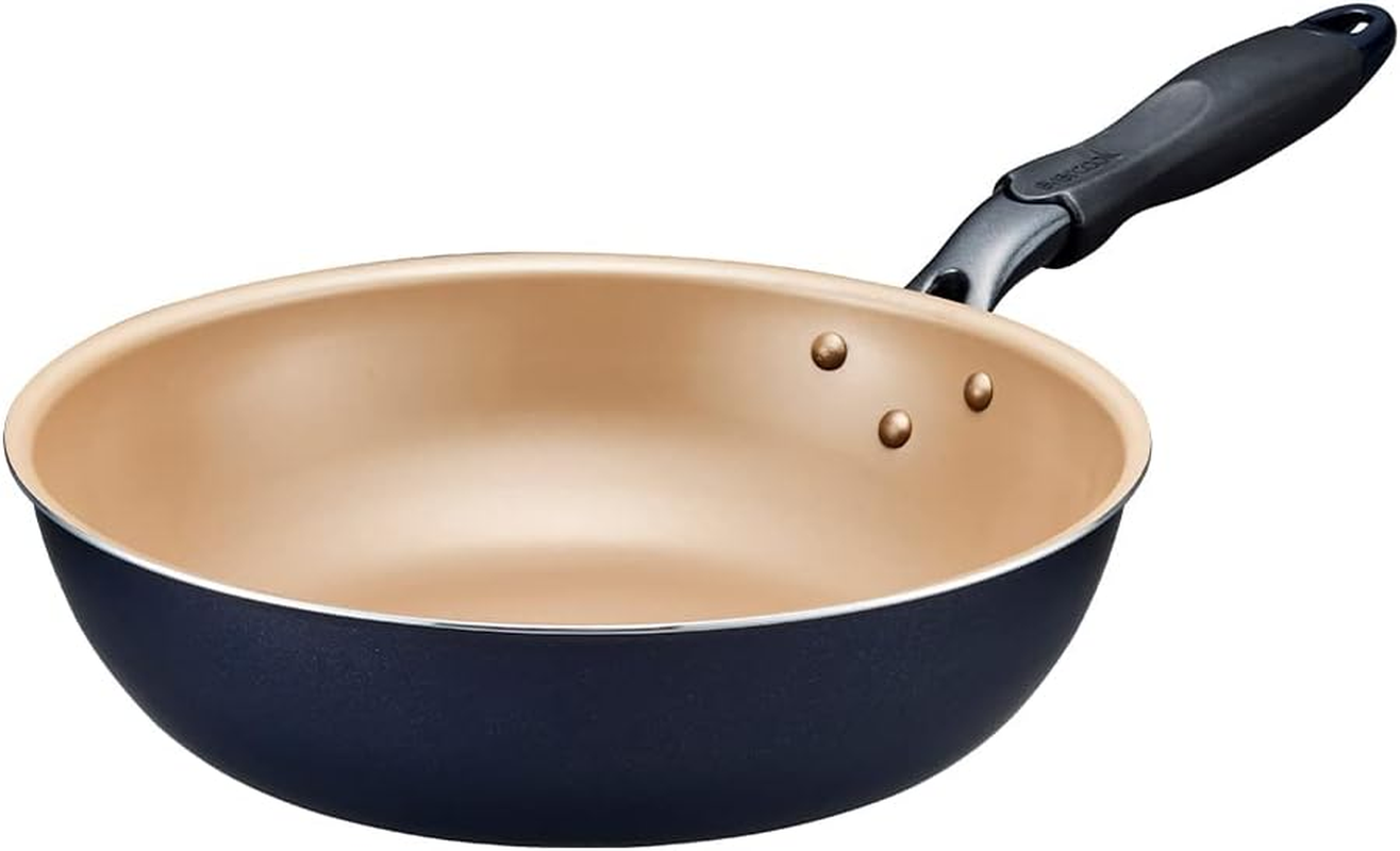 Evercook Deep Fry Pot, 11.0 Inches (28 Cm), Gas Fire, Lightweight, Non-Stick Frying Pan, PFOA Free, Navy, Doshisha image number 4