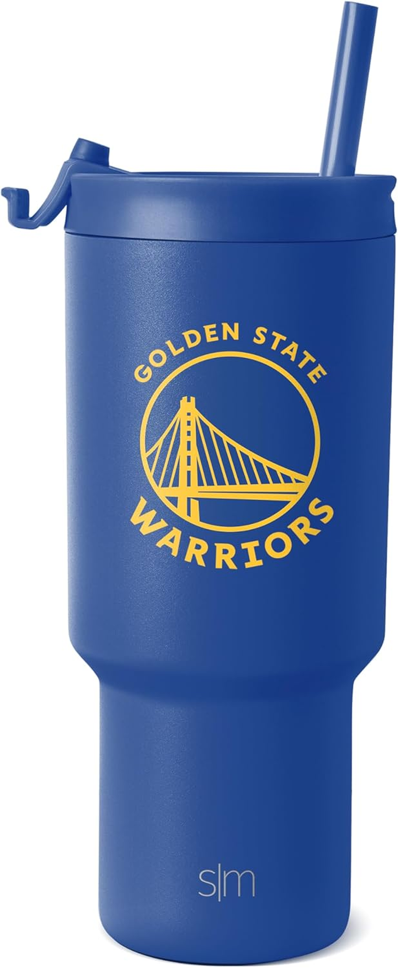 Simple Modern Officially Licensed NBA Warriors 30 Oz Tumbler with Flip Lid and Straws | Insulated Cup Stainless Steel | Gifts for Men Women | Trek Collection | Golden State Warriors image number 1