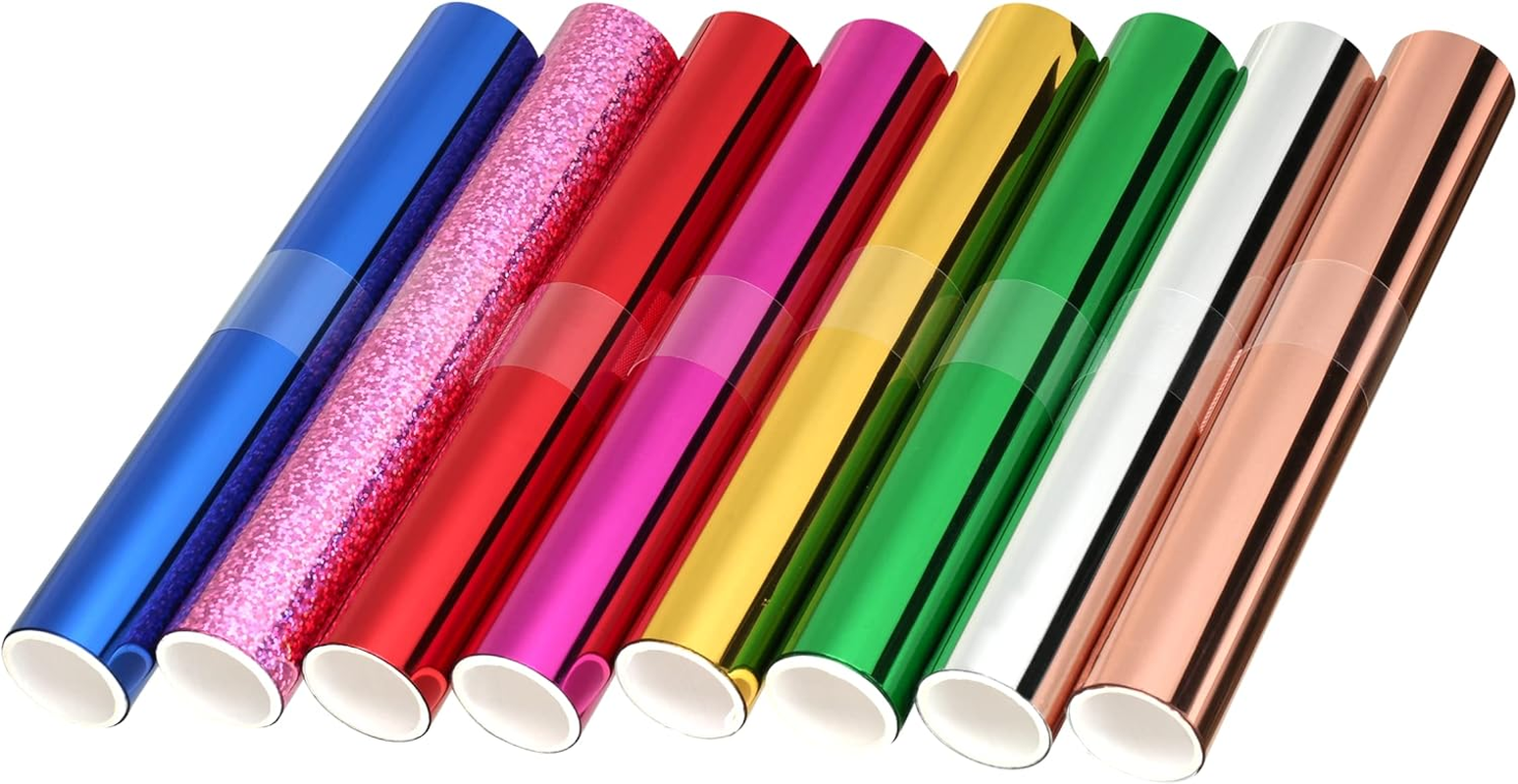 SINCHI 8-Color Pack Heat Transfer Foil Rolls for Minc Foil Machine, 210Mm X 3M per Roll, Toner Reactive Foil for Toner Printing Arts & Crafts, Shirt Press, Iron Press image number 5