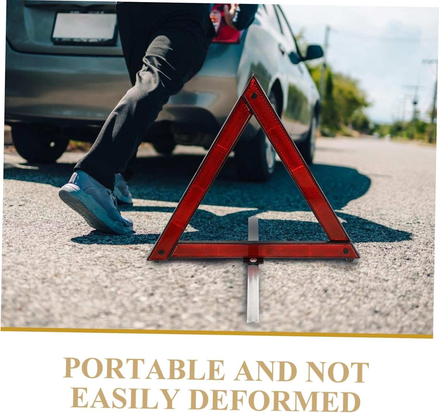 NOLITOY 3Pcs Car Safety Triangles Reflective Roadside Warning Triangles Foldable Traffic Emergency Reflectors for Vehicle Breakdown and Road Safety image number 5