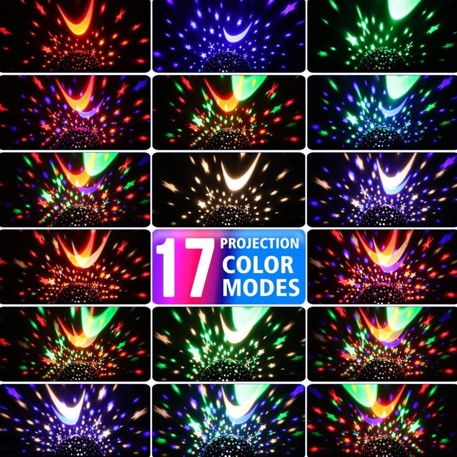 RIKONDA Pink Star Projector Night Light for Kids - Rotating Starry Sky & Moon Lamp, Usb/Battery Powered, Bedroom Decor Gift Girls & Boys Ages 1-14 (15Cm X 13Cm, 300G) image number 4