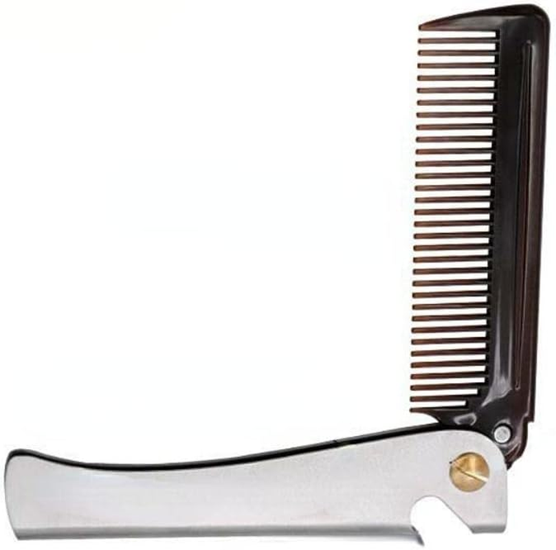 VOANZO Folding Comb Moustache Comb Stainless Steel Beard Comb for Hairdressing Salon in the Household