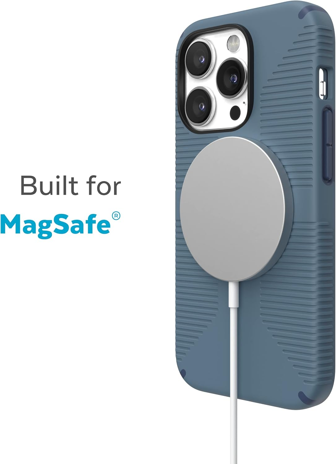 Speck Iphone 14 Pro Case - Drop Protection, Built for Magsafe, Scratch Resistant - No Slip Grip with Soft Touch Coating Iphone 14 Pro 6.1 Inch - Mystery Blue/Faded Denim Candyshell Pro image number 5