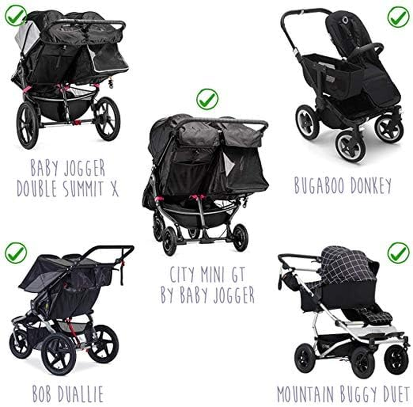 Split (Bar in Middle of Handlebar) Double Stroller Organizer for Bob Duallie and Baby Jogger City Mini GT image number 6