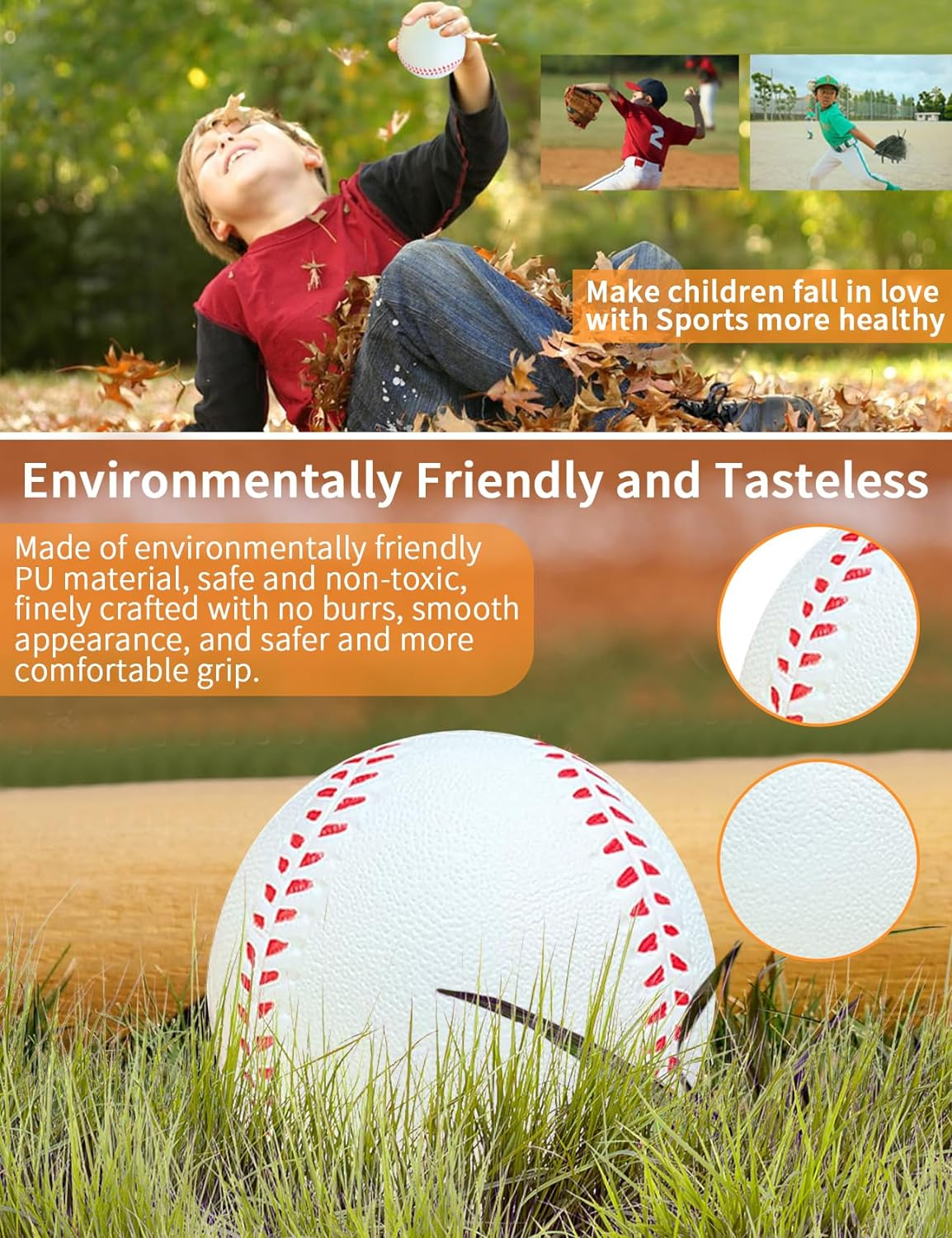 6 PCS Soft Foam Baseballs, 6Cm Mini Baseballs for Teenager, Sports Squeeze Balls for Practice Training, Professional Outdoor Foam Baseballs, Portable Indoor Training Stress Balls for Beginners image number 2