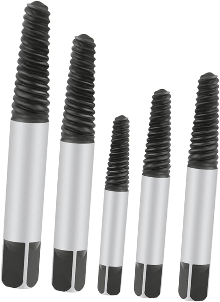 DOITOOL 5Pcs Screw Extractors for Damaged Bolt Removal Stripped Screw Remover Tool Kit Drill Bits Guide for Plumbing and Automotive image number 4