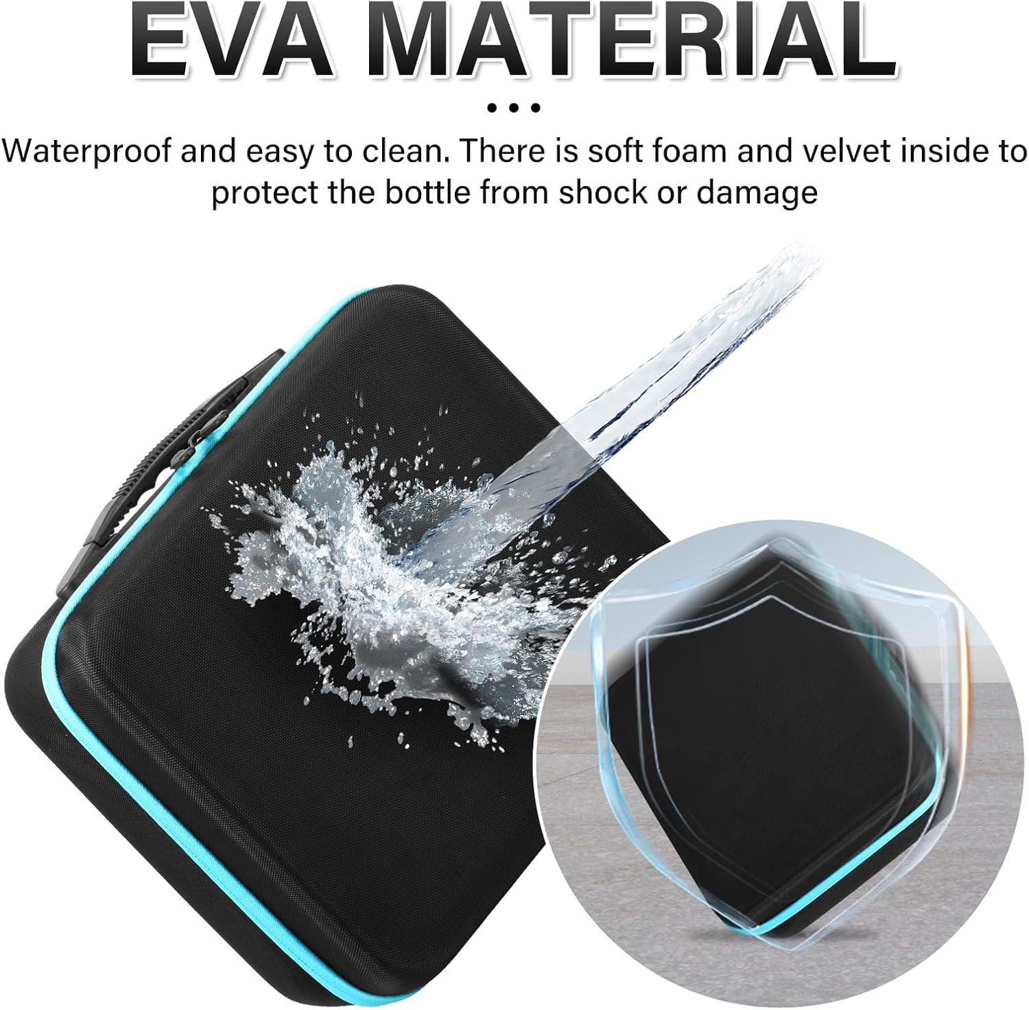 EVA 56 Slot Alcohol Ink Storage Case, Organized Storage Ink Paint Organizer, Easy to Access, with Shockproof Foam Padding, Alcohol Paint Organizer, Portable Hard Shell Box, Large Capacity (Blue) image number 3