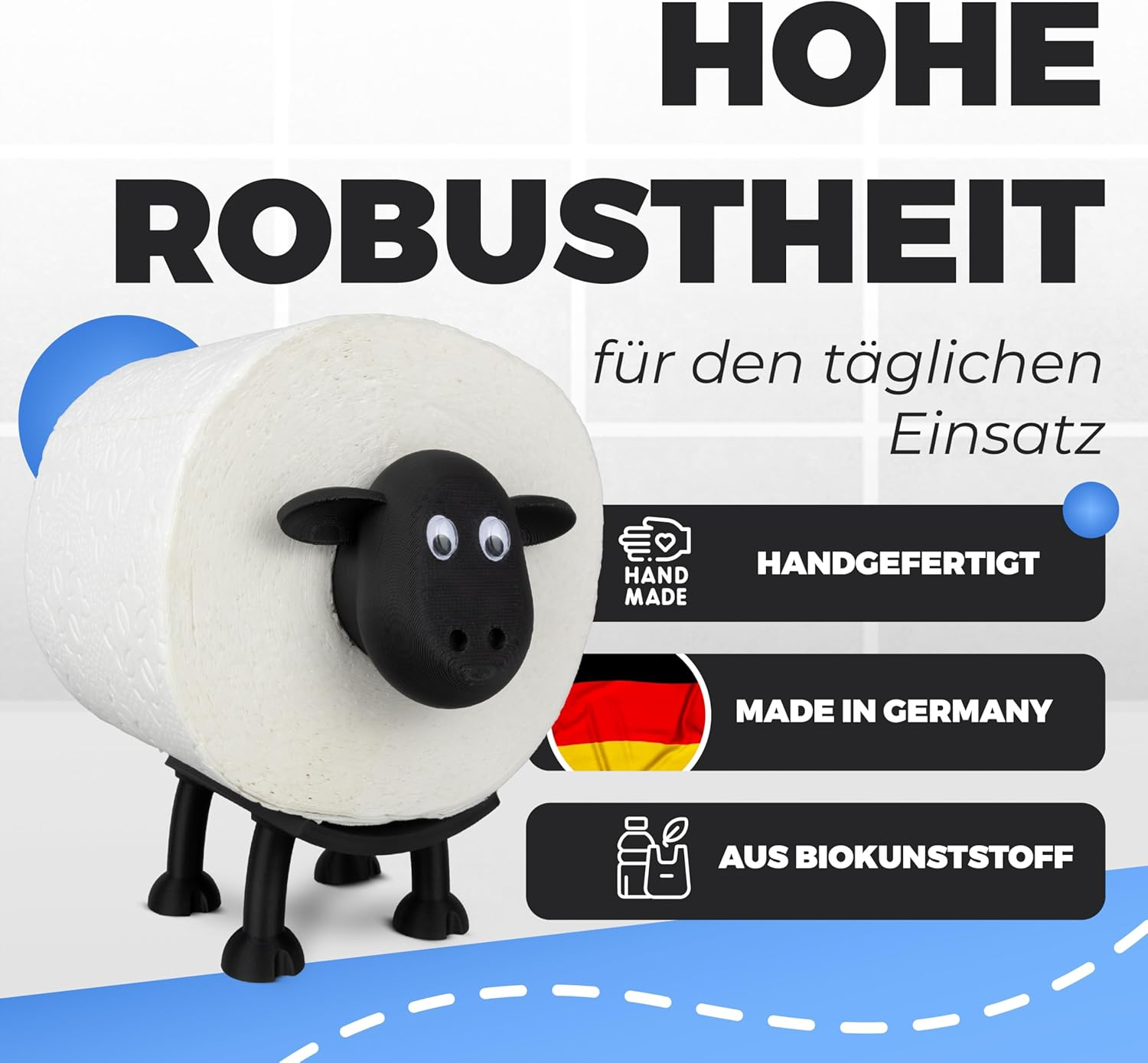 LAYERSMITH&reg; Sheep Toilet Paper Holder [The Original] 1 Piece for 42 Mm Rolls &ndash; Perfect as a Decoration for Toilet Paper, Toilet Roll Holder, Toilet Paper Holder or as a Gift image number 5