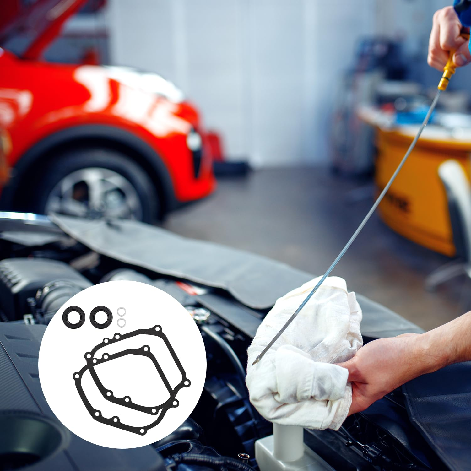 Crank Case Side Cover Gasket Oil Seal Kit, Compatible with Coleman Mini Bike and Predator 212 and Baja 196Cc 200Cc 224Cc and Tillotson and Honda GX160 GX200 image number 4