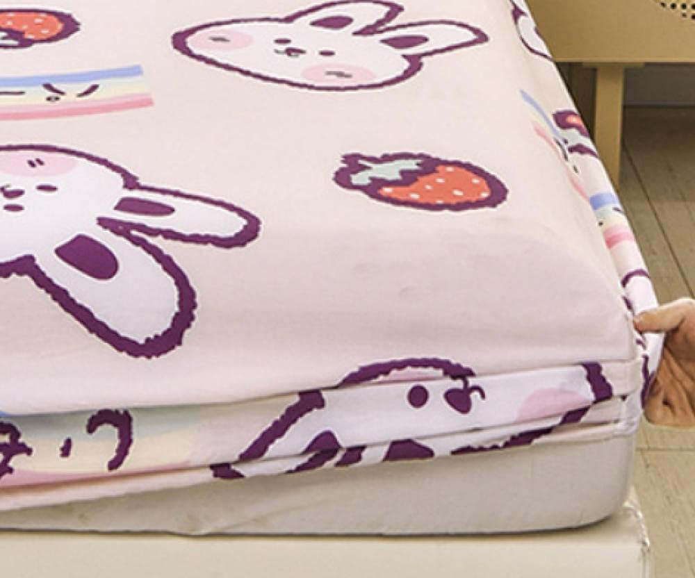 Fitted Sheet Super Soft,Pure Cotton Simple Children'S Four Seasons Bed Linen,Bedroom Dormitory Single and Double Student Bed Linen-Pink_3_135*200Cm image number 2