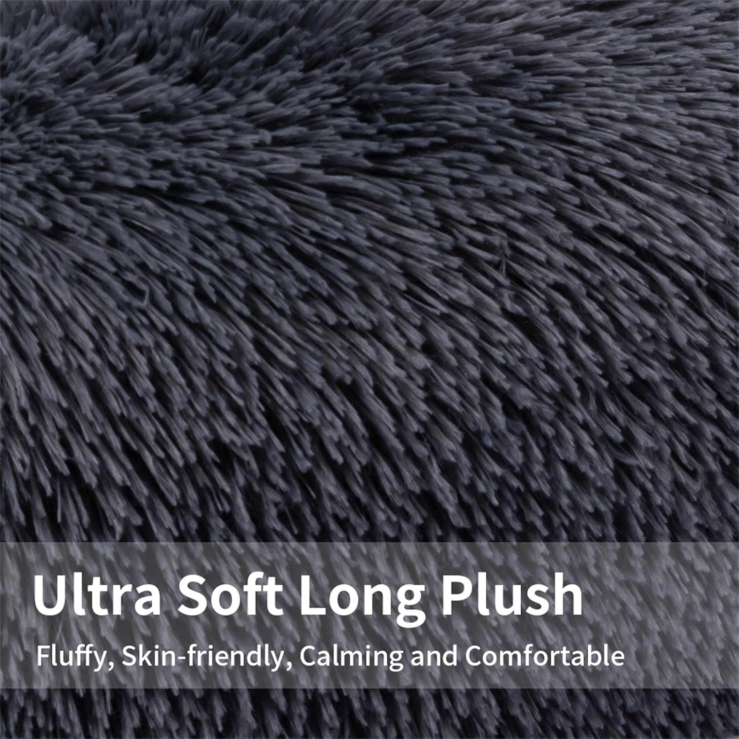 Large Calming Dog Bed Sofa Couch for Large Dogs and Cats - Fluffy Plush Mats for Furniture Protector with Washable Cover (41X37X6, Gray) image number 5
