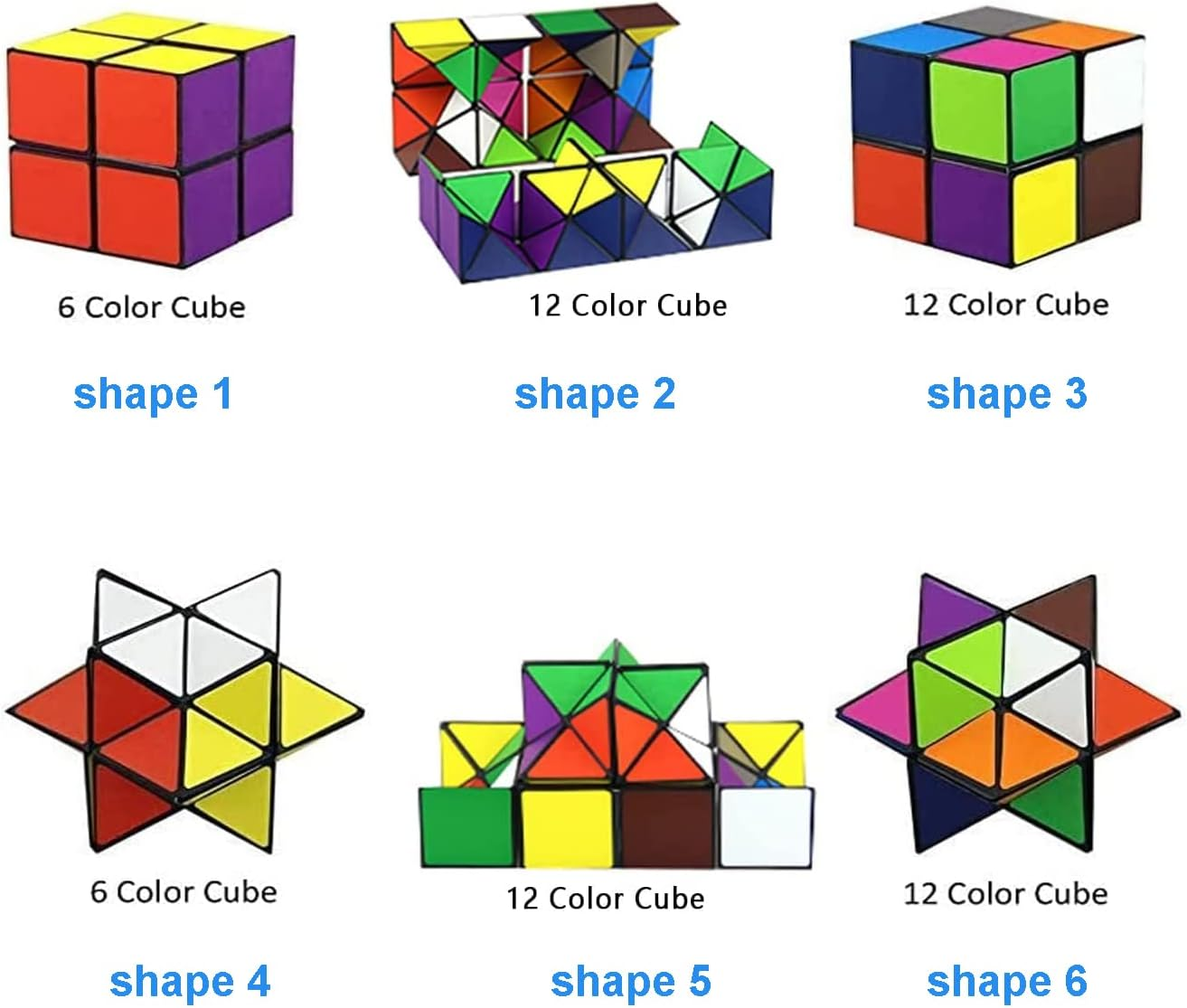 Star Cube Magic Cube 2 in 1 Set, Classic Yoshimoto Cube Infinity Magic 3D Puzzle Cubes, 6 Shapes Brain Development Puzzle Games for Children and Adults image number 6