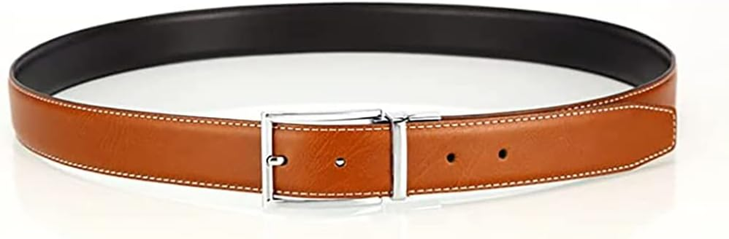 Mens Reversible Leather Belt, Wetoper Leather Belts for Men 1.3" Wide with Rotated Buckle Great for Jeans,Casual & Business Work image number 6