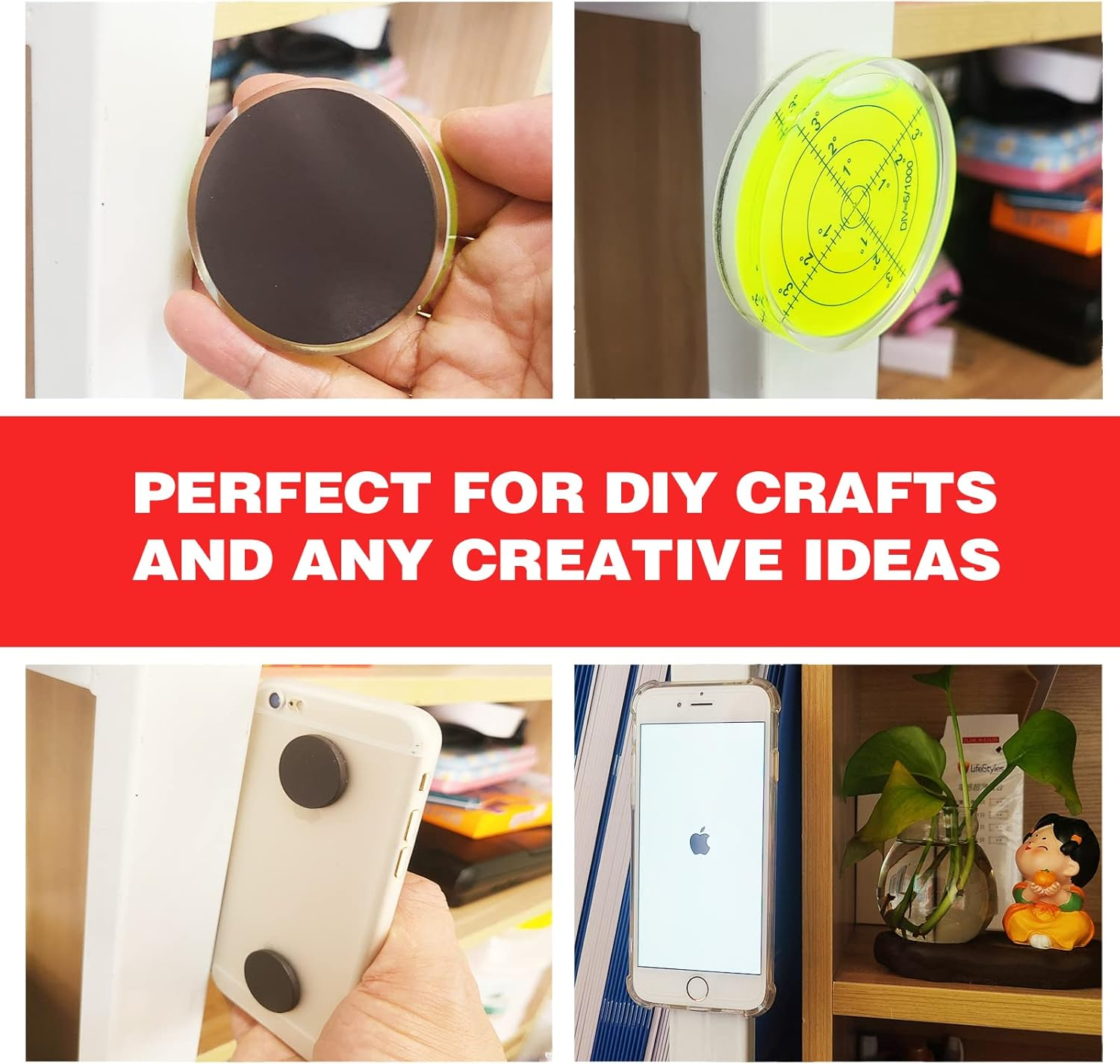 Round Small Magnet Dots with Adhesive Backing for Crafts DIY School Office Home Flexible Circle Magnetic Dot with Self Adhesive Alternative to Magnets Tape Sheet 50 PCS 25Mm (Diameter 1.0&rdquo;X 0.08&rdquo;) image number 5