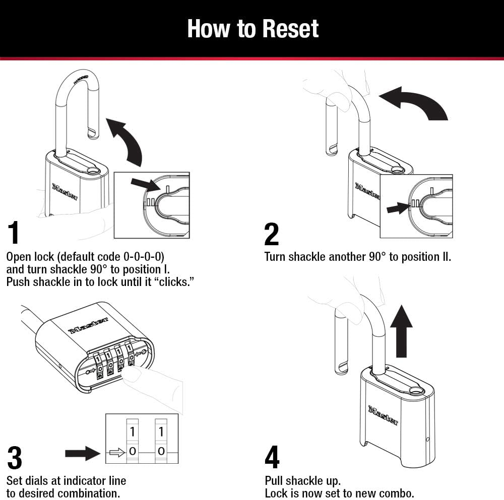 Master Lock 875D Heavy Duty Outdoor Combination Lock, 2 In. Wide, Brass Finish