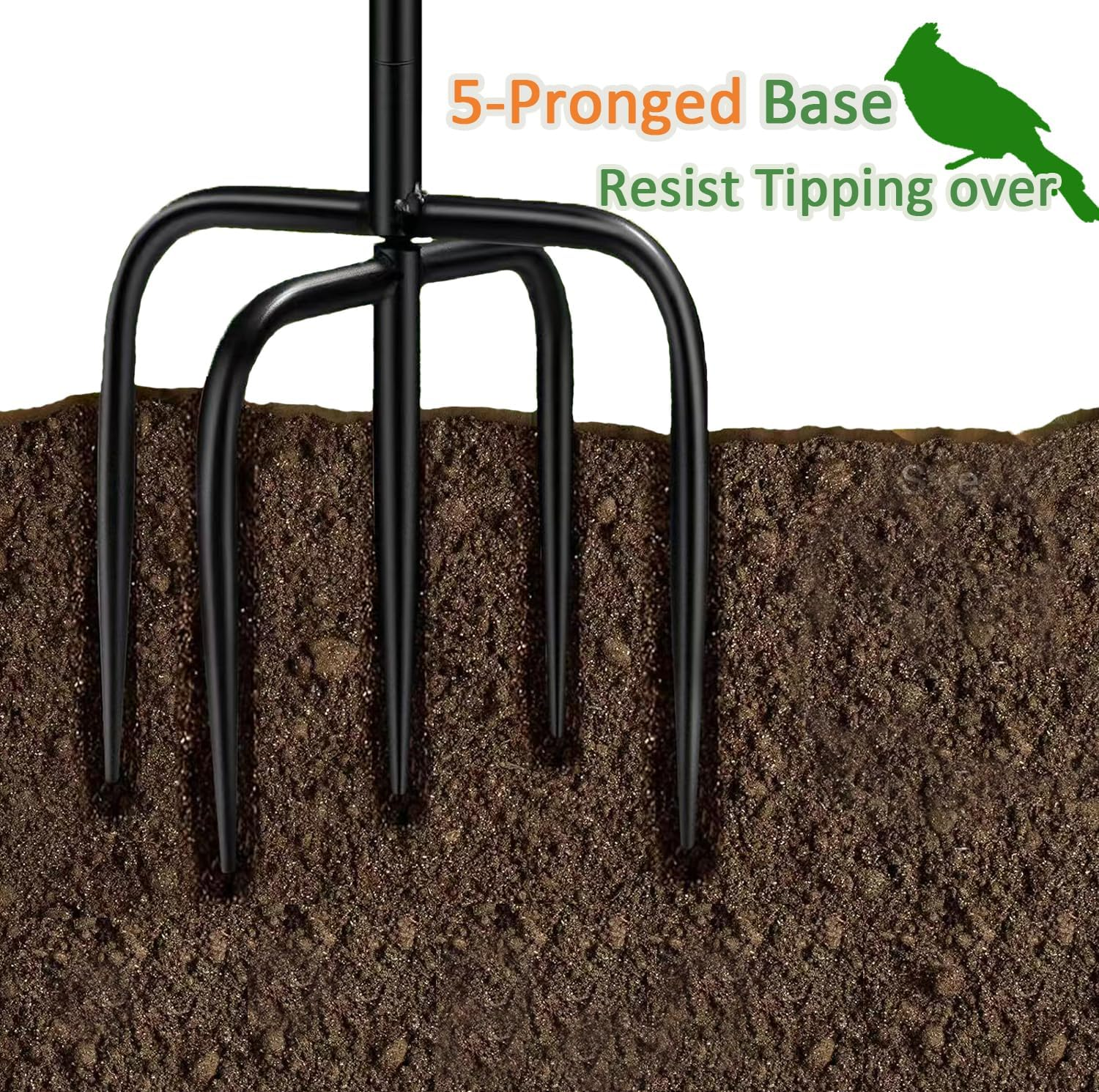 ZXMSTAR Bird Bath for Outside,Double Metal Bird Bath Feeder Bowls,Birdbath & Feeder Freestanding Birdbaths for Garden Patioyard Lawn Decor (42Inch Tall) (Double Metal Bowls) image number 3