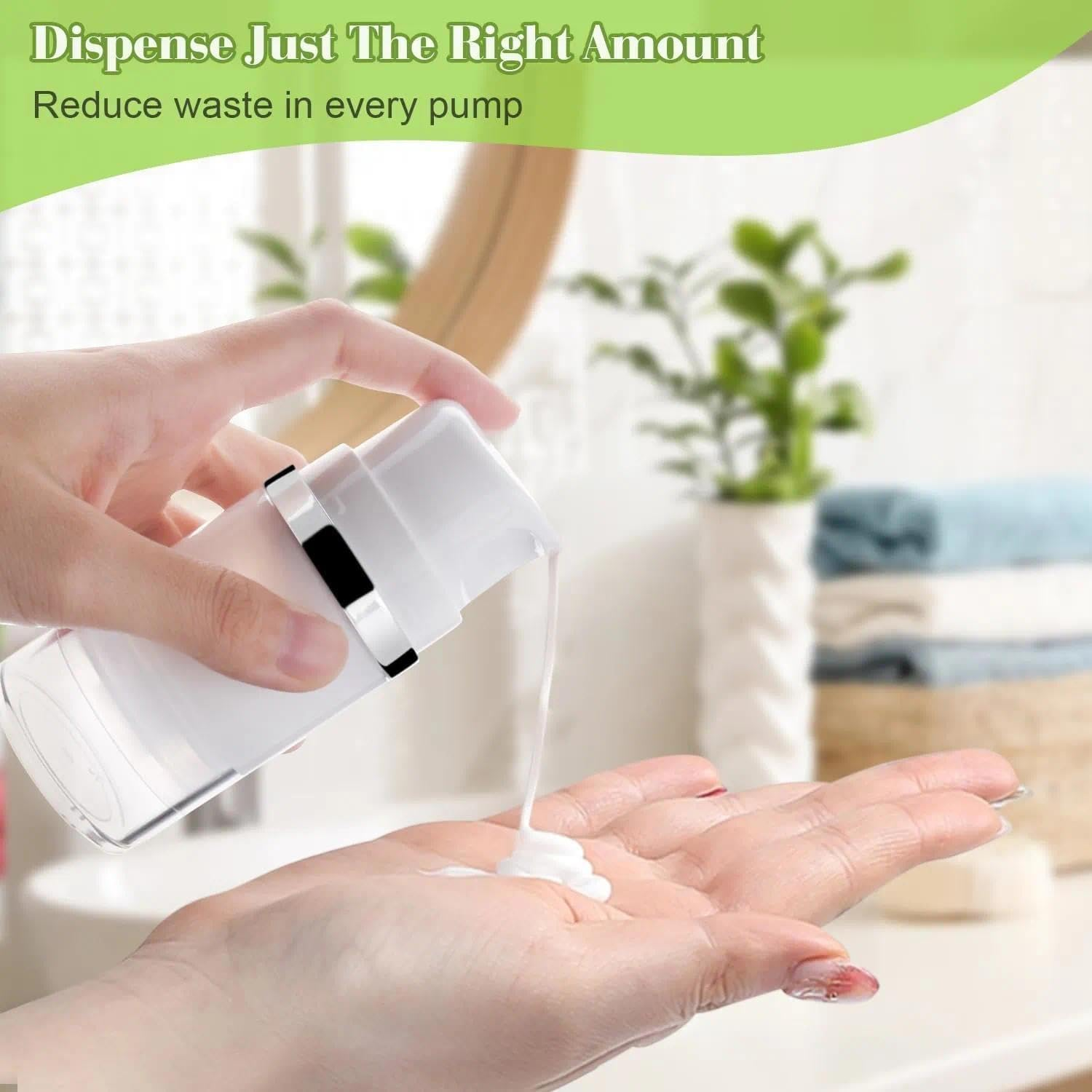 Refillable Airless Pump Dispenser Bottles for Lotion, Shampoo & Toiletries, 4 Pcs 50Ml/1.7Oz Travel Cosmetic Containers, Leak-Proof & Bpa-Free - Orevan image number 4