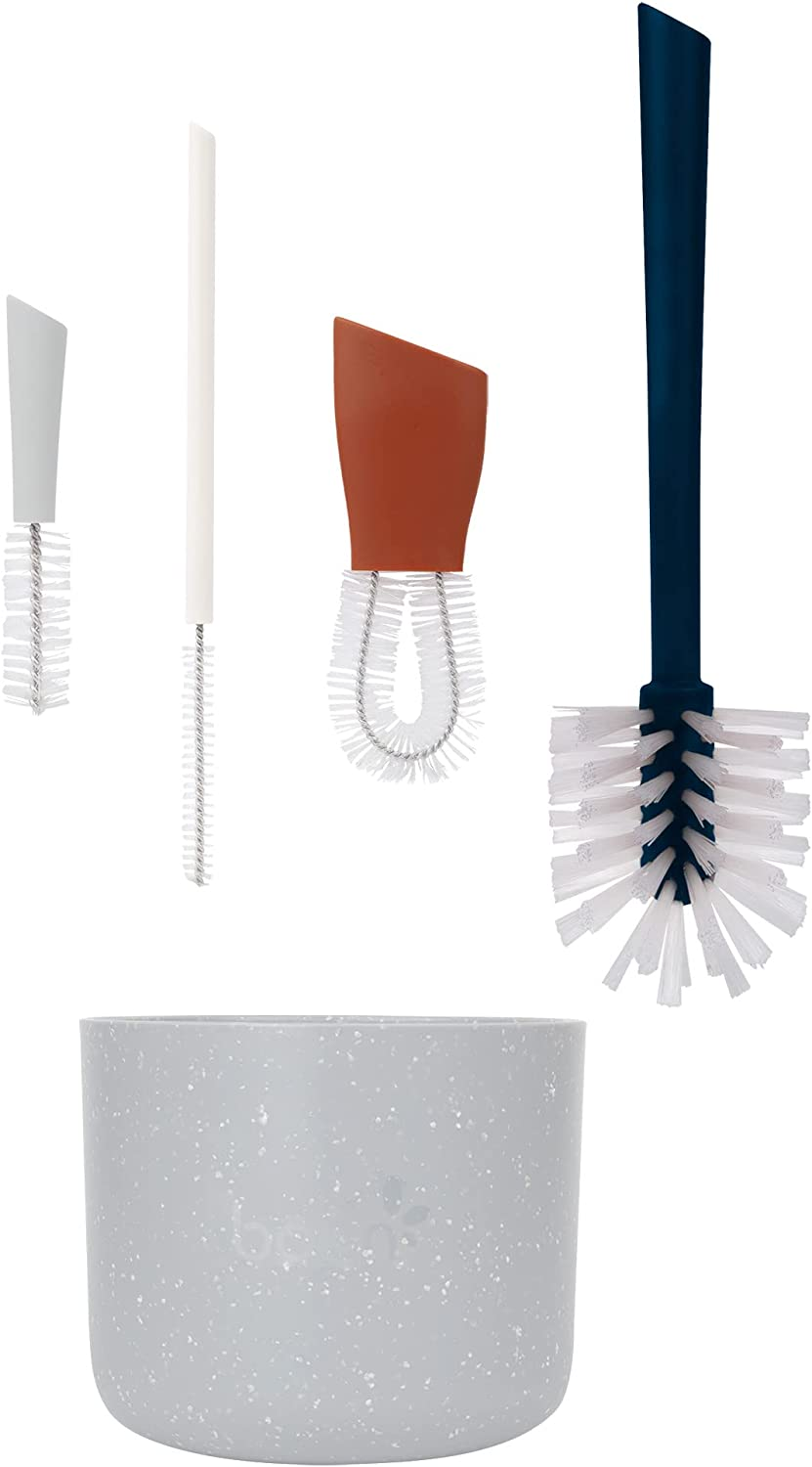 Boon MOD Baby Bottle Brushes for Cleaning &mdash; 4 Count &mdash; Sage &mdash; Includes Bottle Cleaner Brush, Straw Cleaner Brush, Nipple Brush and Detail Brush for Baby Essentials image number 2