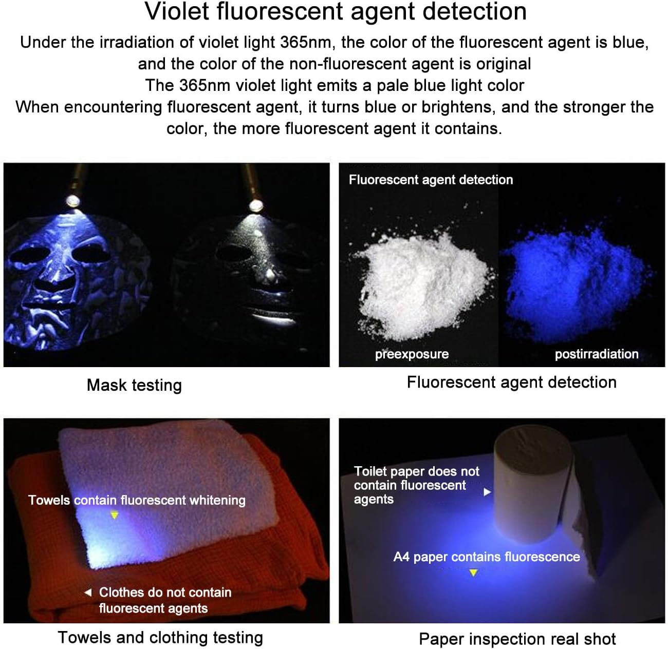 Gemstone Identification Lights with Tail Switch USB Type C UV White Yellow Light 3 in 1 LED 365Nm Flashlight for Gems Jade image number 1
