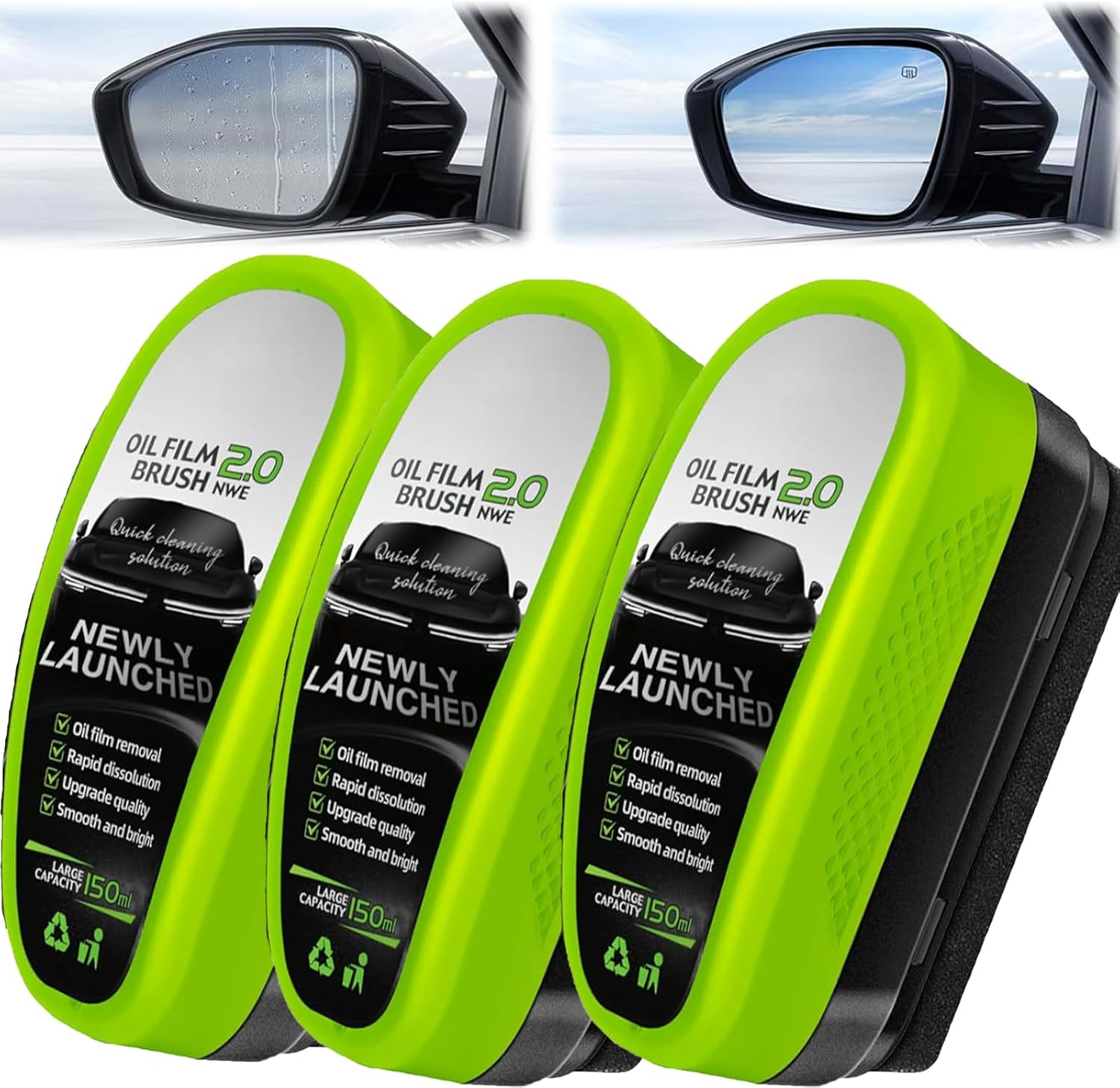 2025 Upgraded Oil Film Cleaning Brush - Clear Vision Windscreen Cleaner Tool with Dual-Scrubber Heads for Car/Suv/Ute Glass Squeegee Combo (3) image number 5