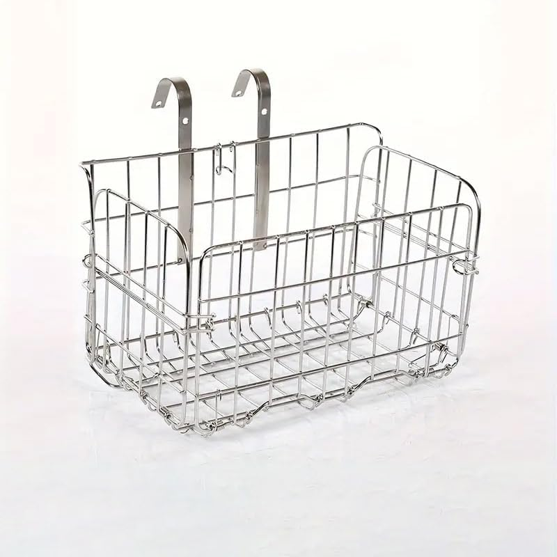 AIMALL Folding Metal Bike Basket Front and Rear Bicycle Storage Basket 12.8 X 7.9 X 8.7 Inches for Mountain and Folding Bikes image number 6