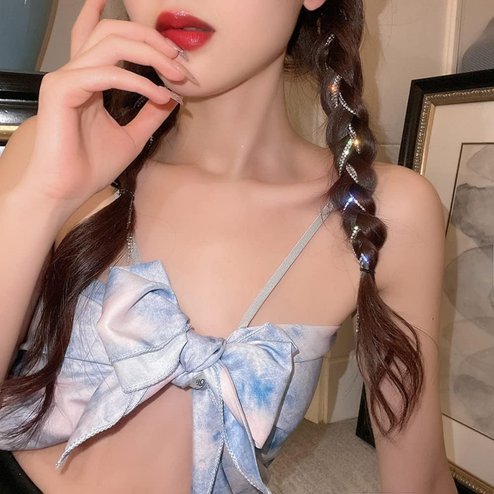 Hair Clips, Rhinestone Hair Accessories for Women, Girls, Ladies, Children, Elegant Hair Clips with Rhinestone Chains, Fashion Headpiece, Styling Tools for Party, Wedding, Daily image number 1