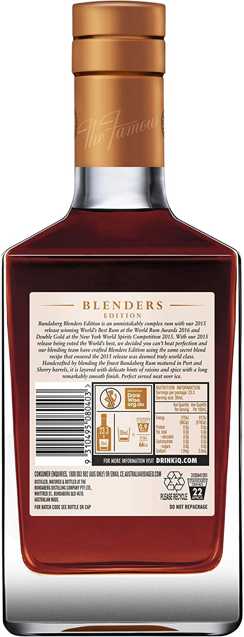 Bundaberg Master Distillers Blenders Edition Rum 700Ml image number 1