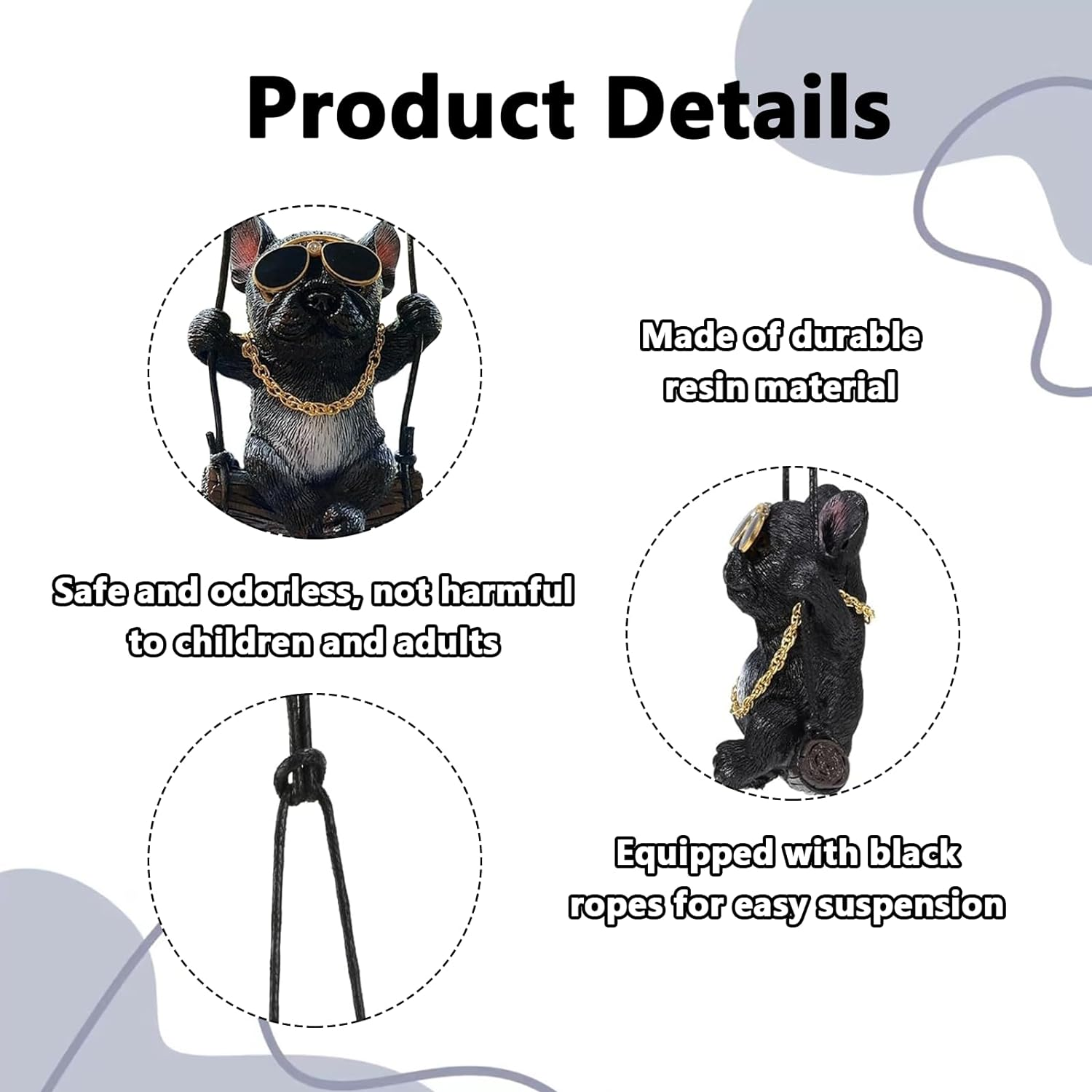 Car Hanging Accessories, Bulldog Car Accessories, Car Accessories Interior, Cute Car Mirror Hanging Accessories for Women/Men Automotive Accessories Car Decor Rear View Mirror Small Gifts image number 3