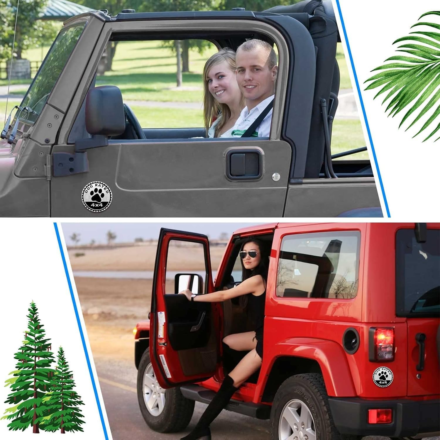 1Pc Black Dogs Badge Rated Car Emblem,4 X 4 Metal Automotive Badge 3D Metal Car Badges Emblems round Emblem Decals Stickers Compatible with Jeep Wrangler Vehicles Trucks Suv,Automotive image number 6