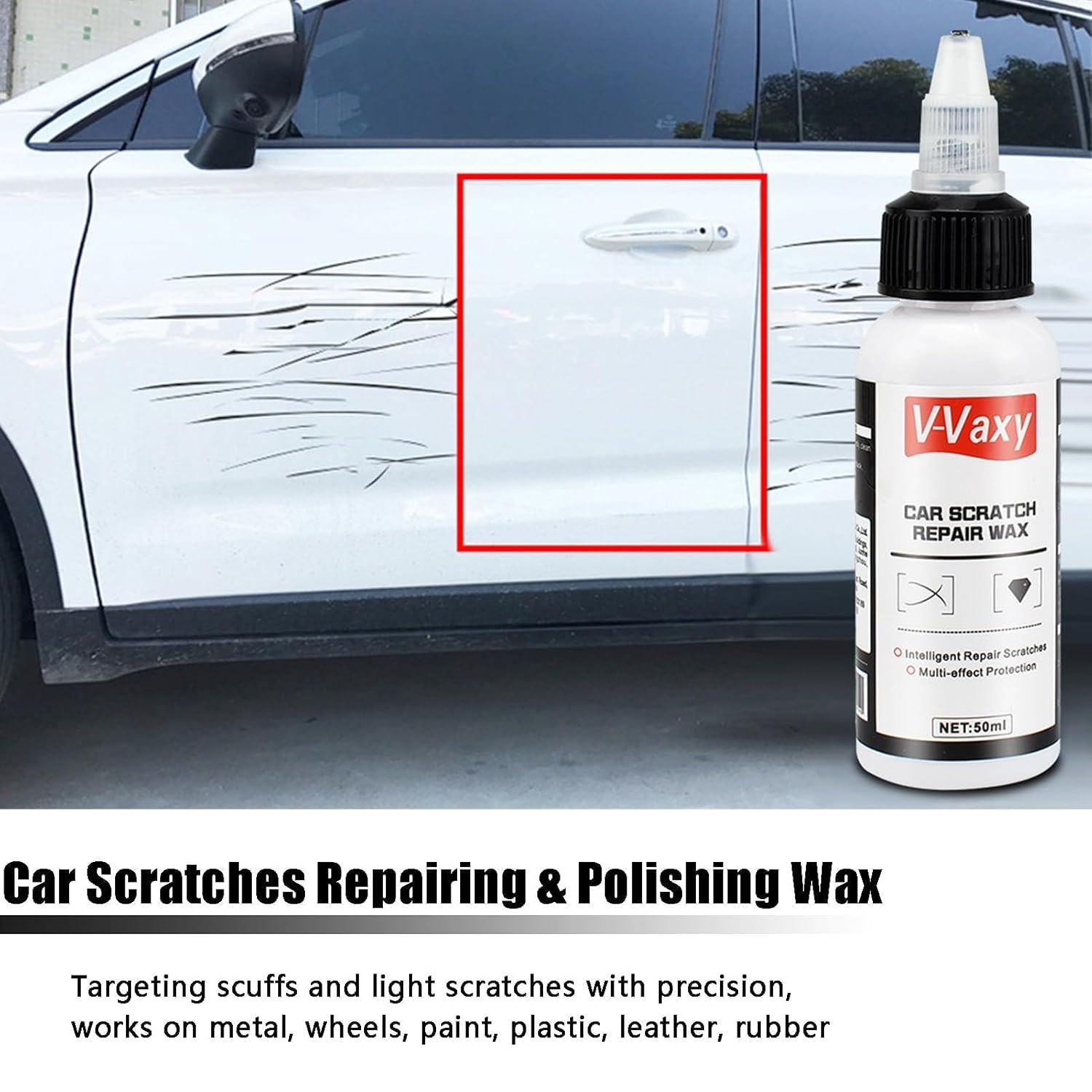 V-Vaxy Car Scratch Repair Wax, 3Pcs Ultimate Paint Restorer, Liquid Glass Polish, Scratch Repair Wax for Car, Scuff Removal Afeamo image number 3