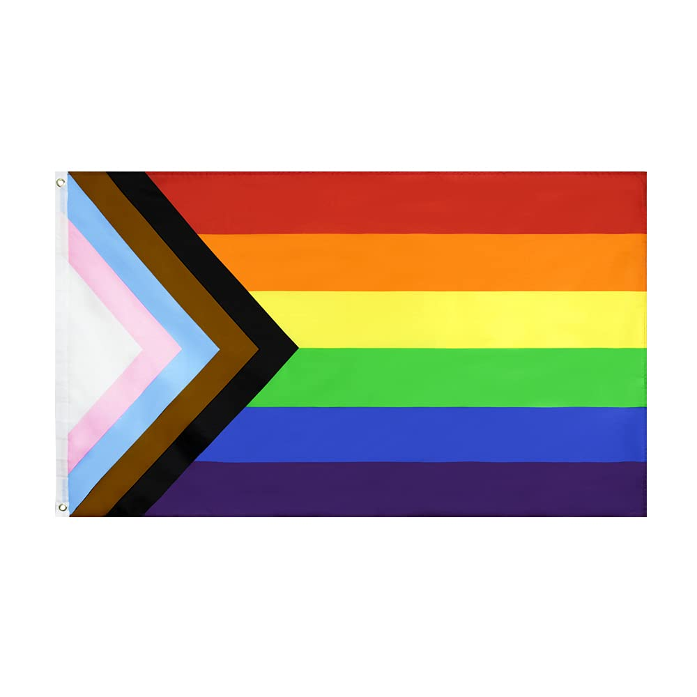 Flaglink Progress Pride Flag 3X5 Fts - LGBT Community Support Gay Pride Rainbow Banner image number 3