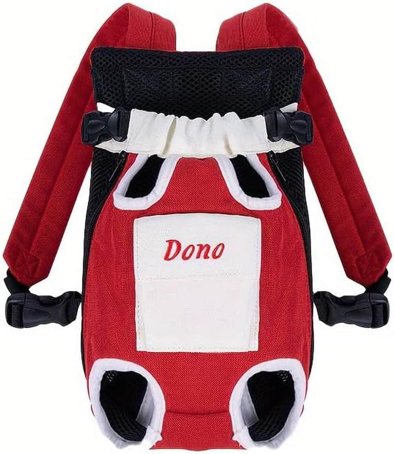 Maagik Dog Backpack, Adjustable Pet Dog Front Harness with Leg Extension, Easy to Wear and Breathable, Pet Backpack, Dog Travel Backpack for Kittens and Puppies, Camping, Hiking(Red and White) (M) image number 1