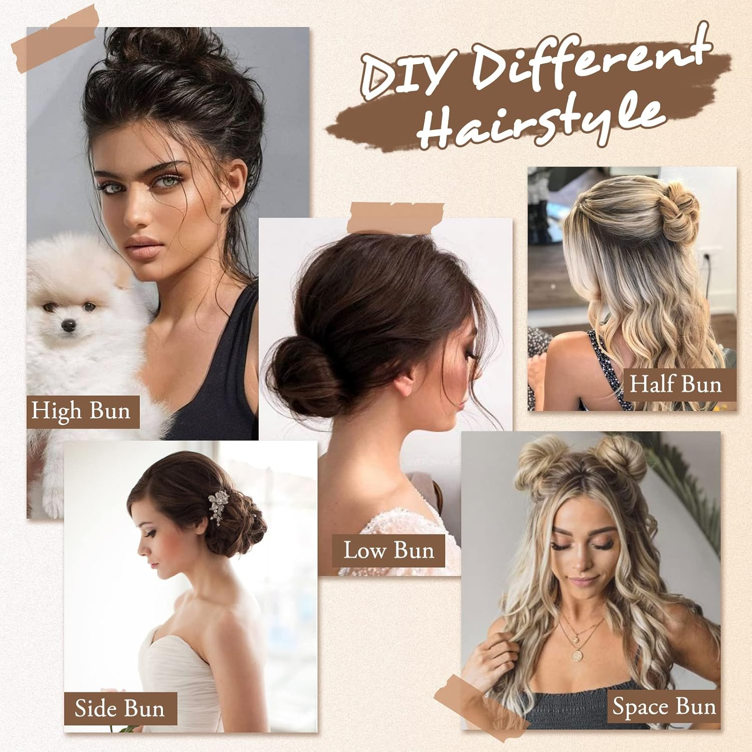 BARSDAR Claw Clip Messy Bun Hairpiece, Clip in Claw Hair Bobbles, Curly Synthetic Hair Bun, Hair Extension for Women, Ponytail Updo Donut Chignon image number 2