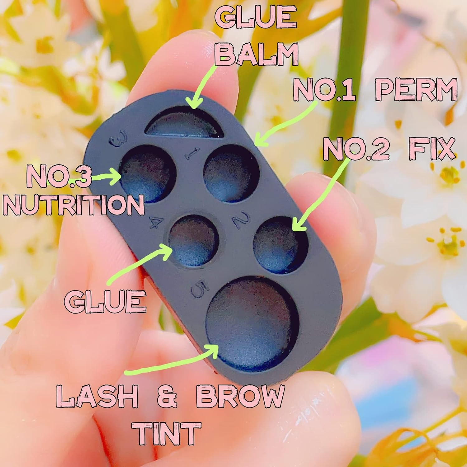 Lash Lift Brow Lamination Lotion Palette Silicone Tray for Eyelash Perm and T-Int 6 Function Container for Lifting Lashes Brows 2 in 1 Lash Extension Remover Conditioner Primer Cleanser Tool image number 3