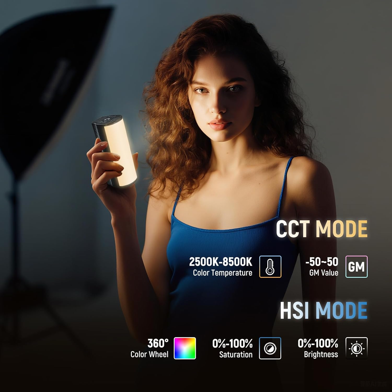 NEEWER Magnetic Handheld Light Wand with Desk Tripod, 17 Scenes, APP Control 360&deg; Full RGB Mini LED Video Lighting Stick, 2500K-8500K Dimmable CRI97 for Photography Vlog Tiktok, 2550Mah Battery, TL97C image number 4