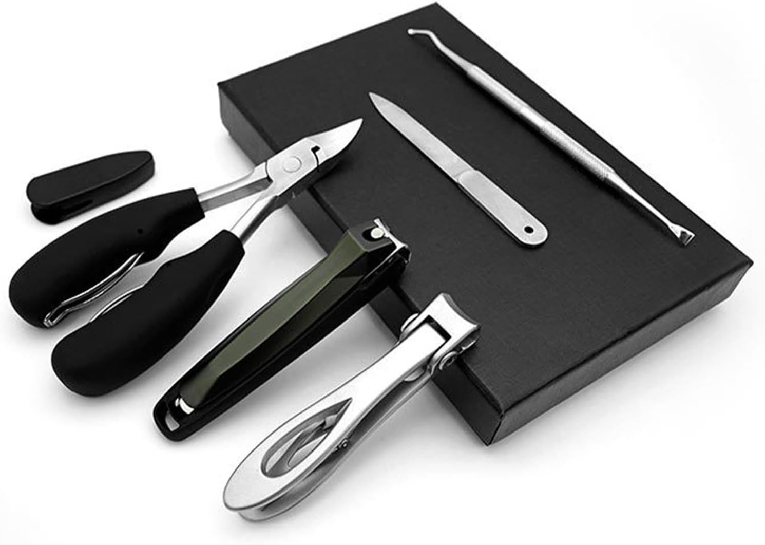 Large Nail Clippers Pedicure Set of 5, Stainless Steel Nail Clipper Manicure Set, Sharp Toenail and Fingernail Clippers Kit for Thick Nails and Ingrown Toenail for Men Women Baby image number 3