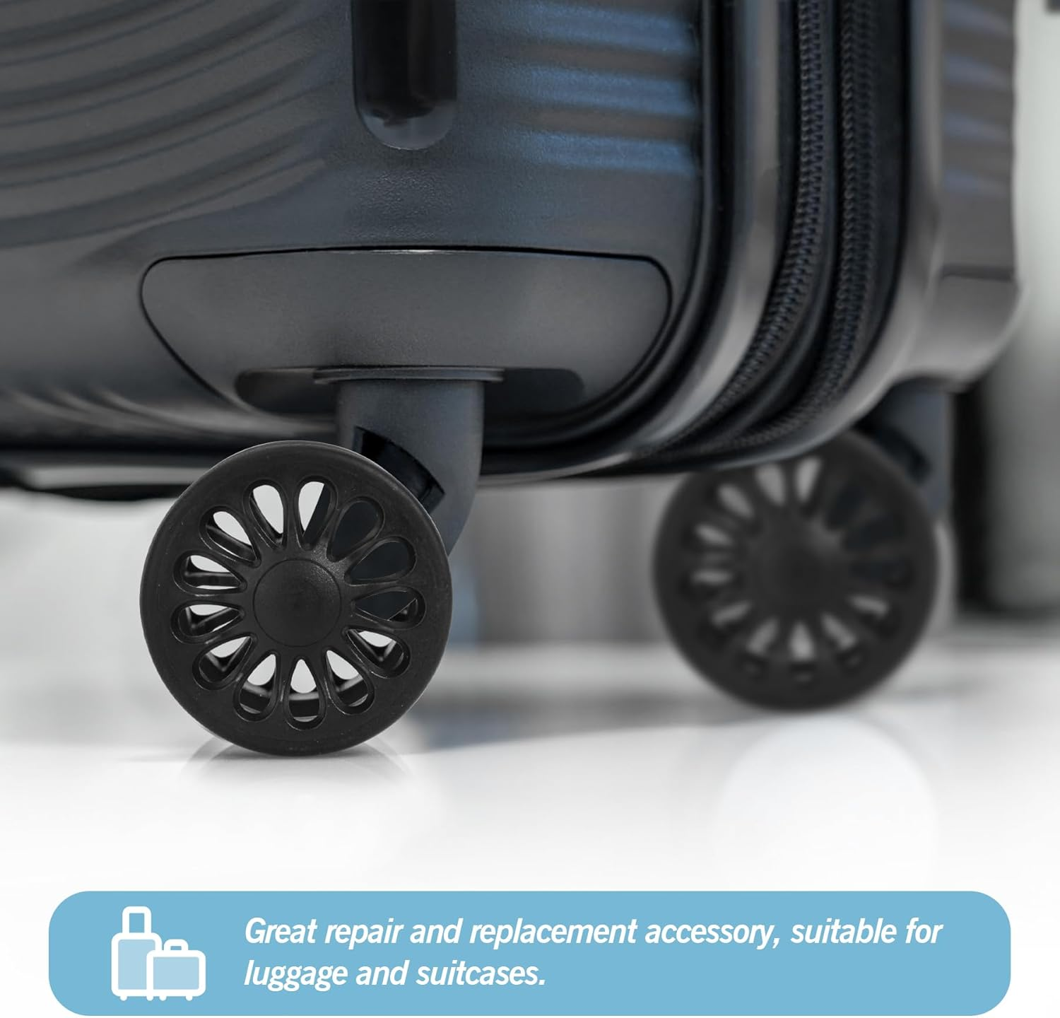 Volein 4Pcs Replacement Luggage Wheels 2 In, Spinner Wheel Repair Set, 50 Mm Wear-Resistant Suitcase Replacement Wheels Trolley Casters Repair Kits Rubber Wheels image number 2