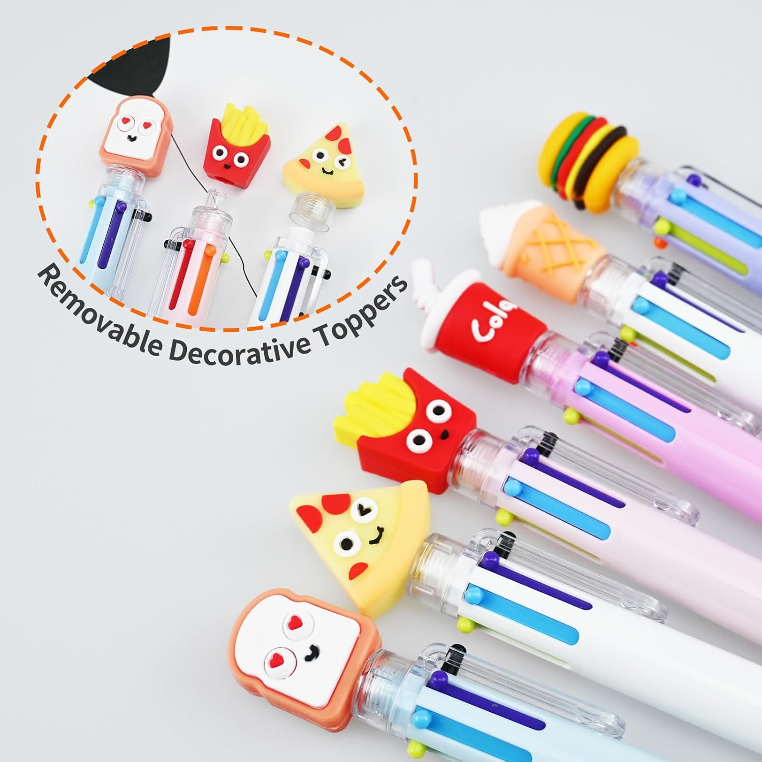6 PCS Multicolor Ballpoint Pens, 6-In-1 Retractable Gel Ink Pen, Cute Pens Multicolored for Kids Adult Students Writing Journaling, Colored Pens Fine Point for Nurse Planner Gifts Party Favor Gifts image number 1