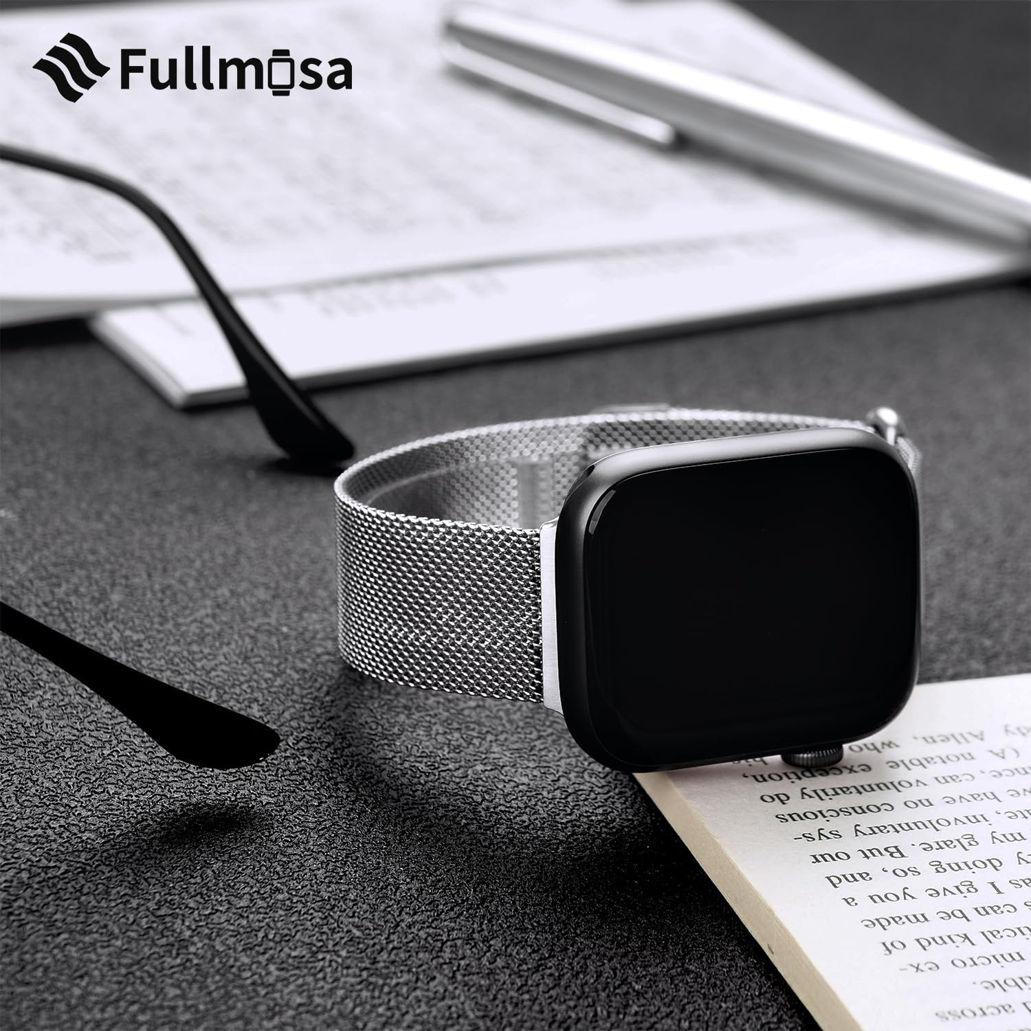 Fullmosa Compatible with Apple Watch Band 49Mm 46Mm 45Mm 44Mm 42Mm 41Mm 40Mm 38Mm Women Men, Stainless Steel Milanese Loop Replacement Iwatch Bands Ultra 3/2/1 Series 11 10 9 8 7 6 5 4 3 2 1 SE 3/2/1 image number 4